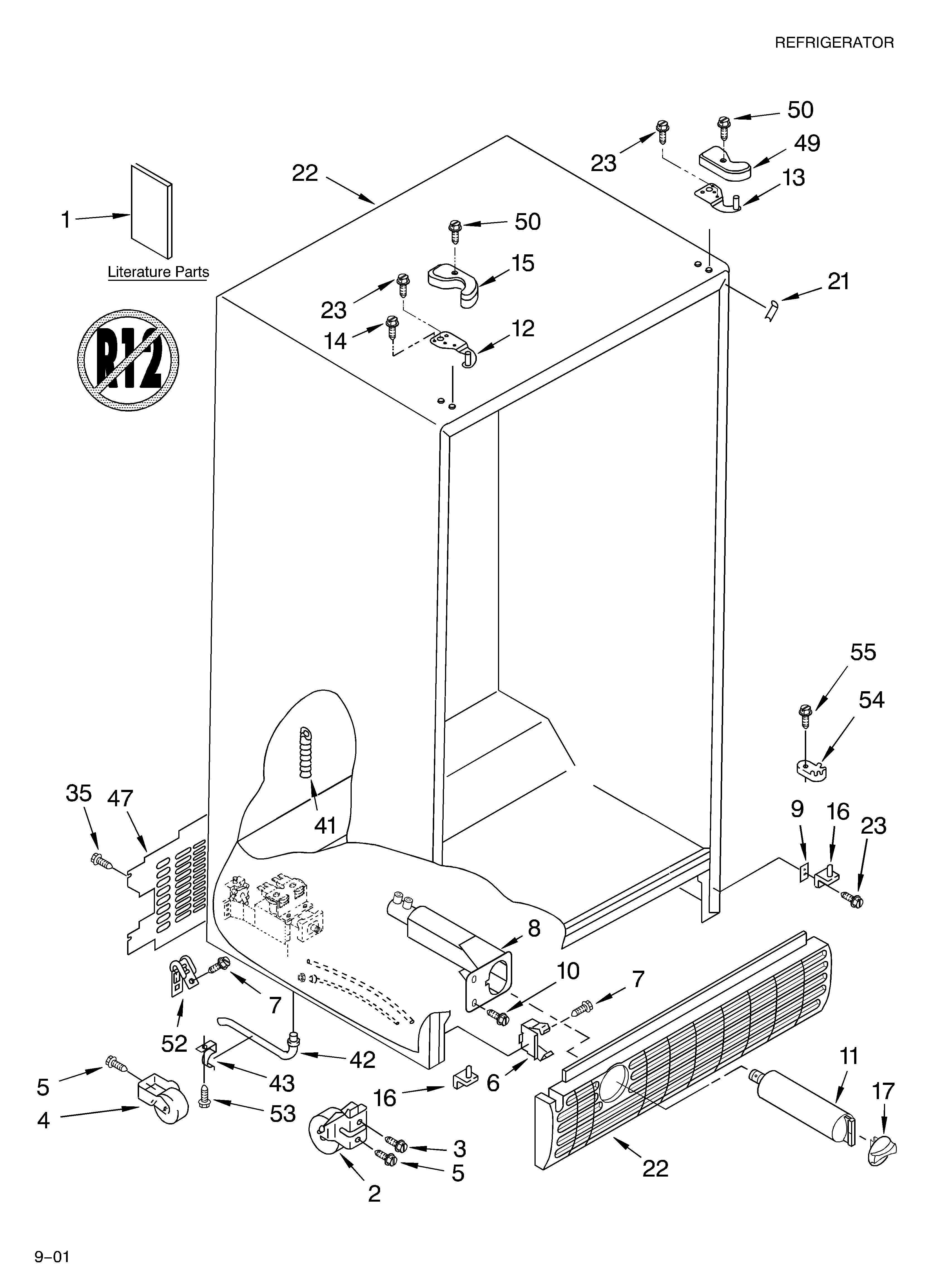 Kirkland SS25AFXKQ00 cabinet/literature diagram