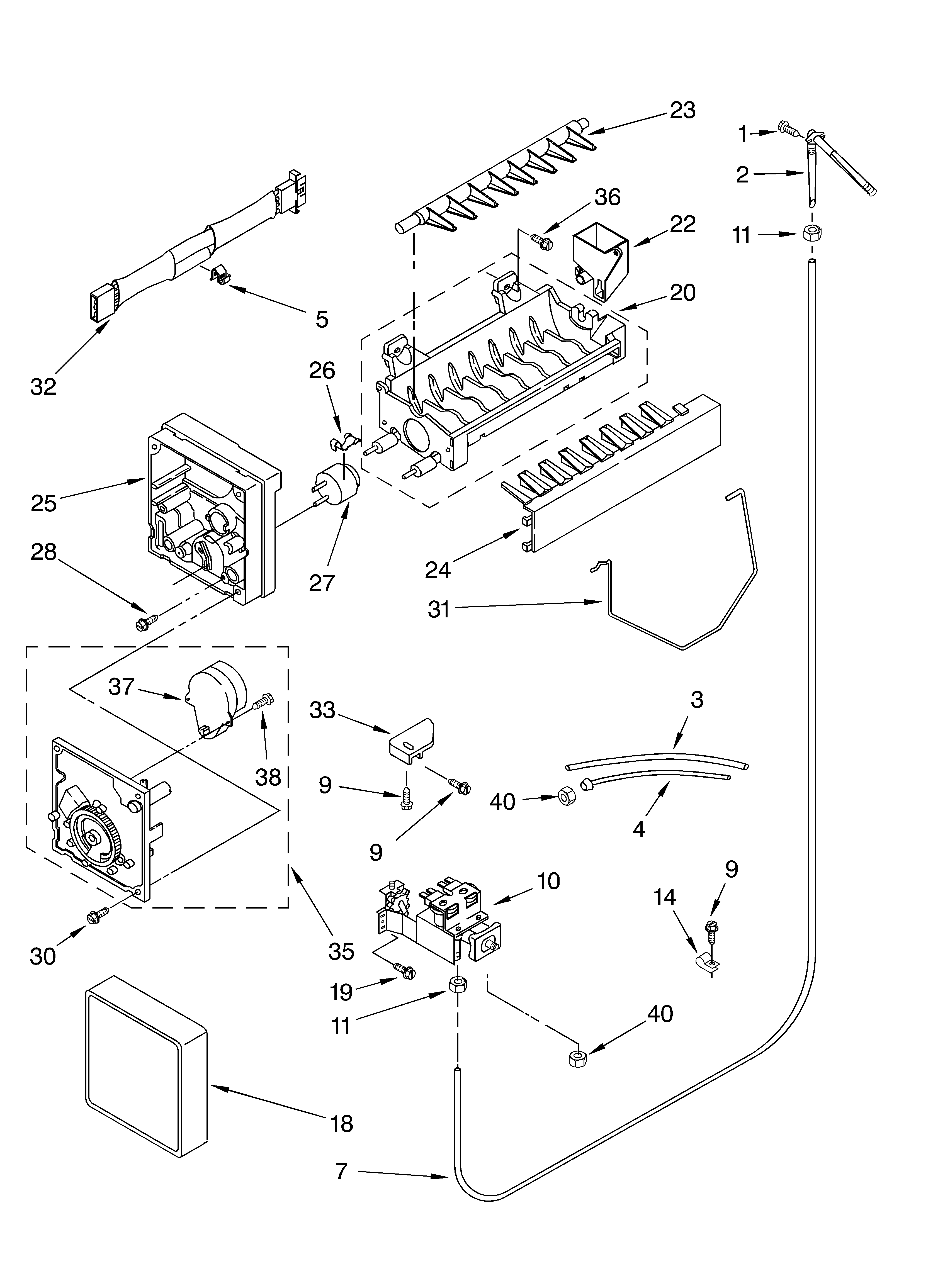 Kirkland SS25AFXKQ00 ice maker/optional diagram