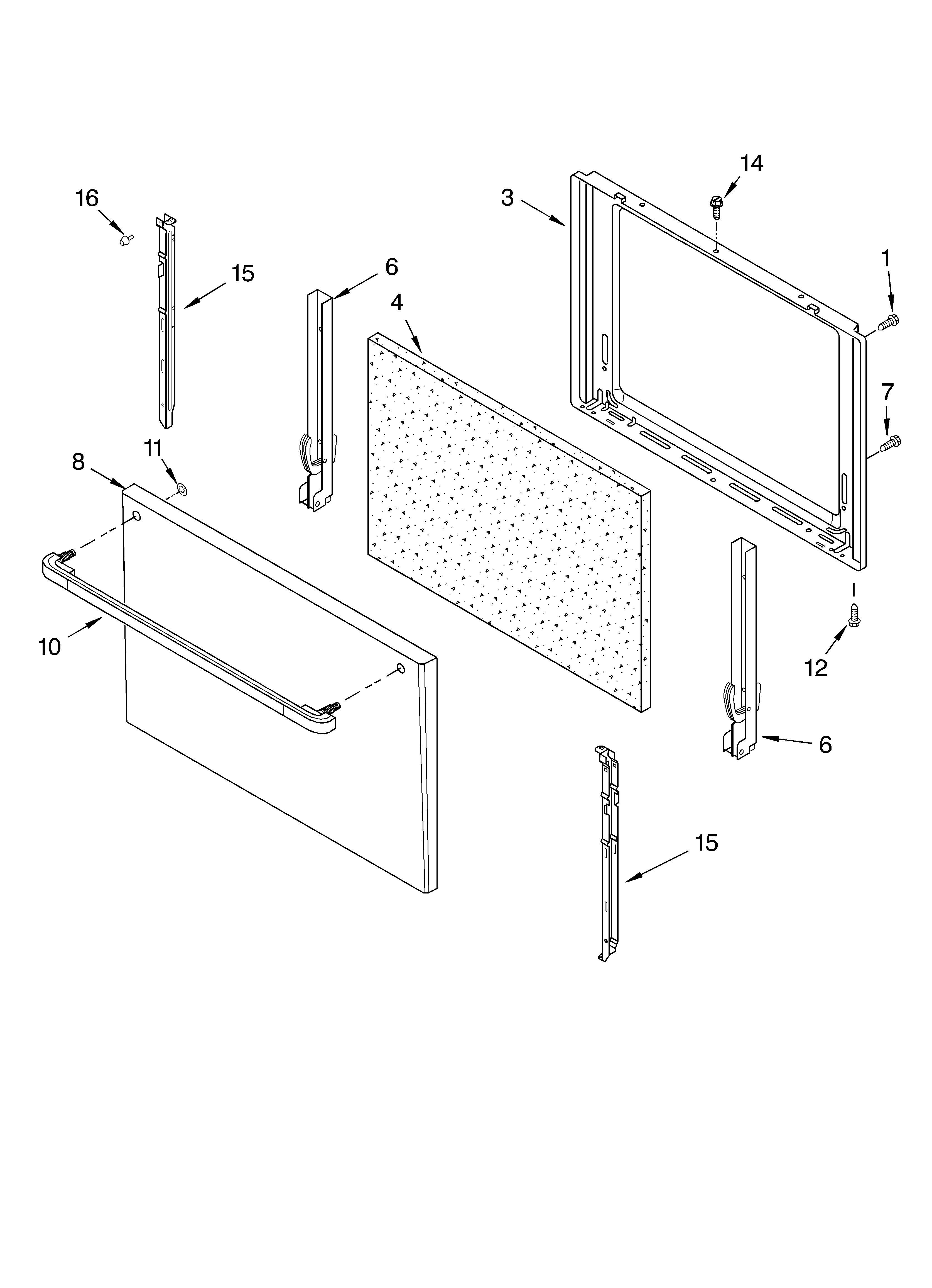Roper FGP300KW0 door/optional diagram