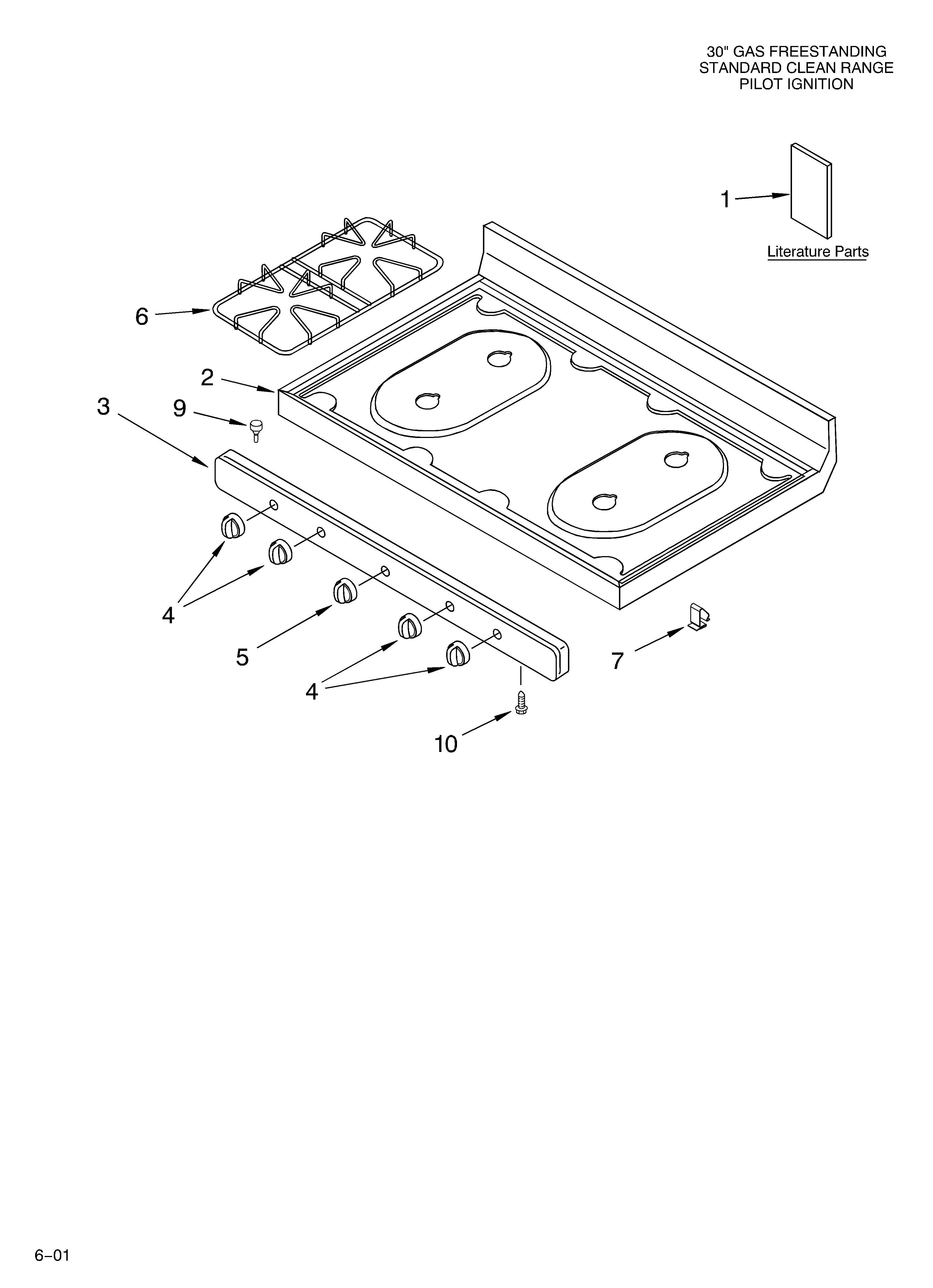 Whirlpool SF302BSKW0 cooktop/literature diagram