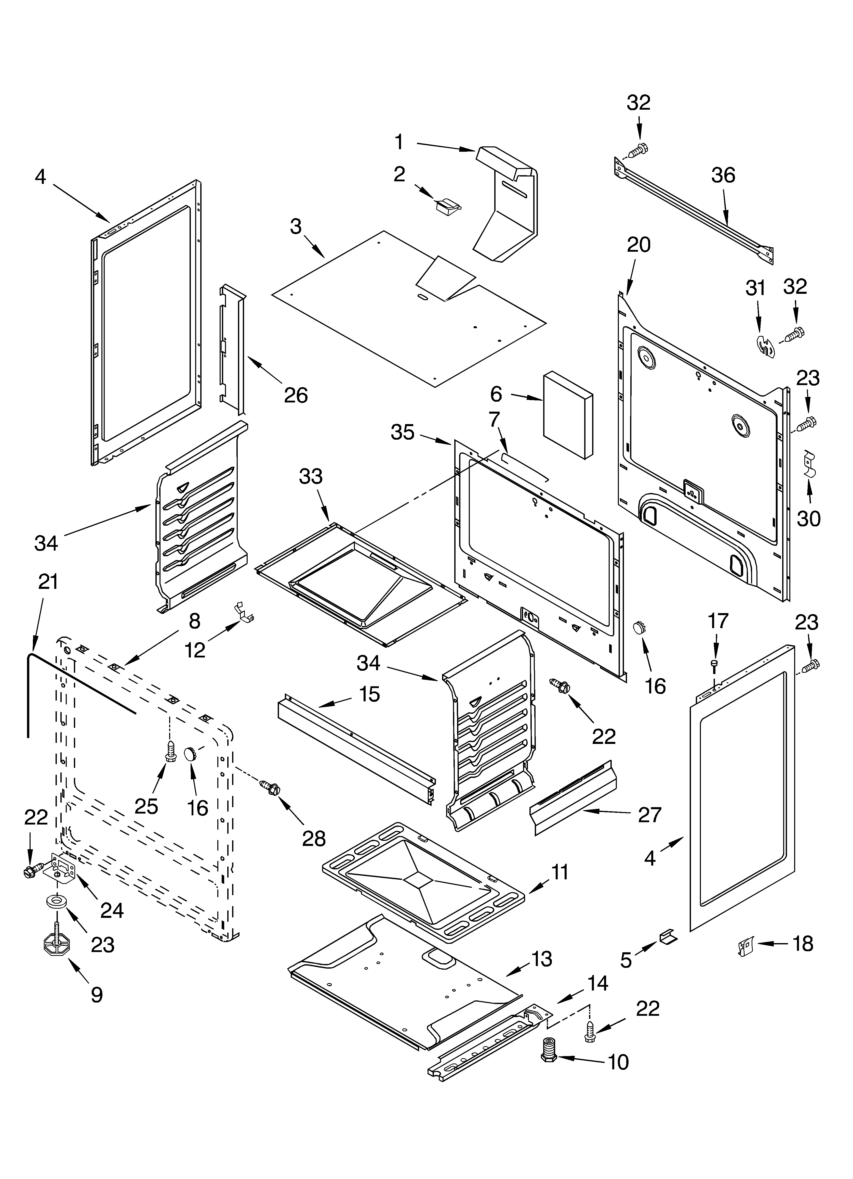 Whirlpool SF302BSKW0 chassis diagram