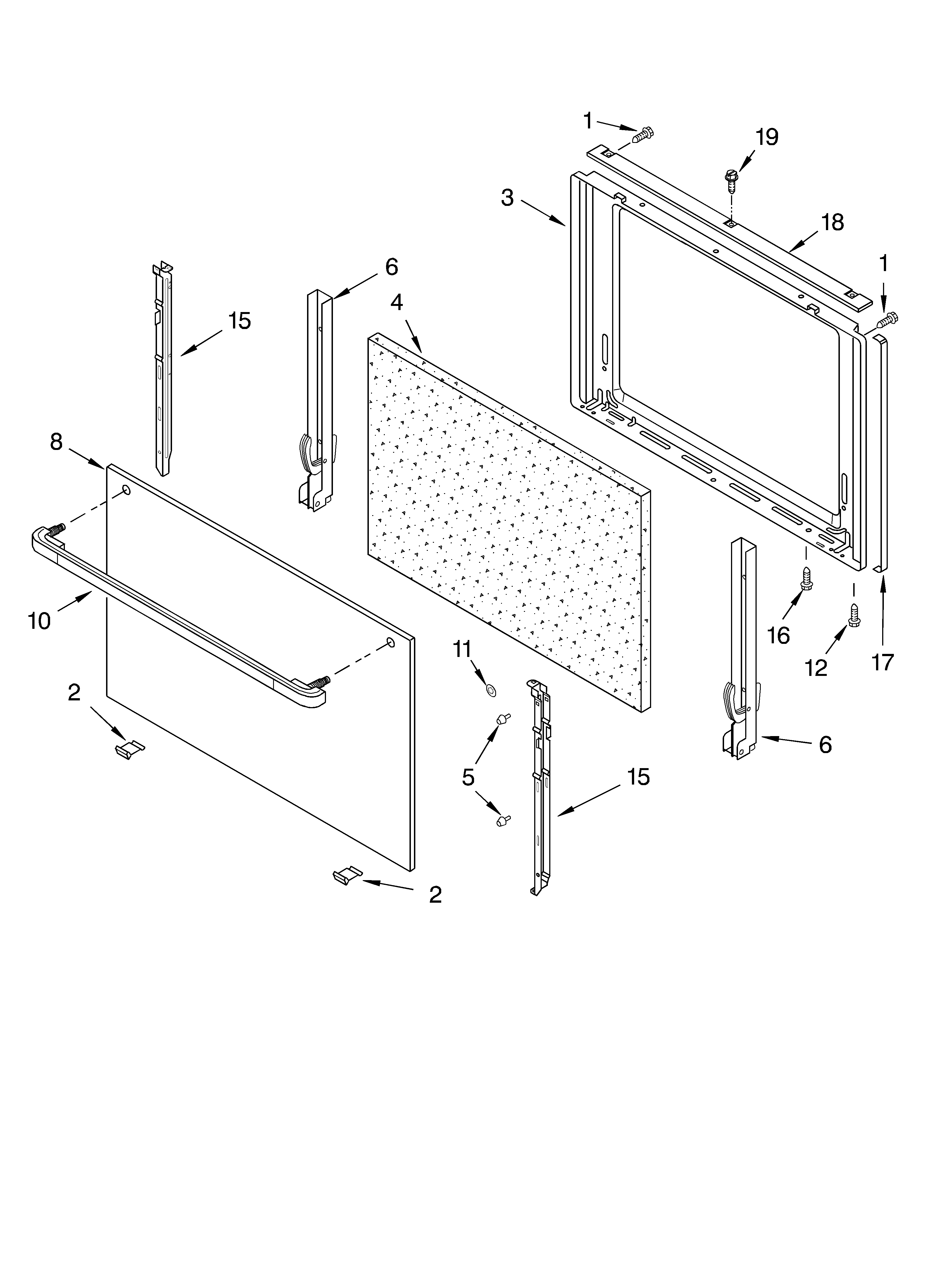 Whirlpool SF302BSKW0 door/optional diagram