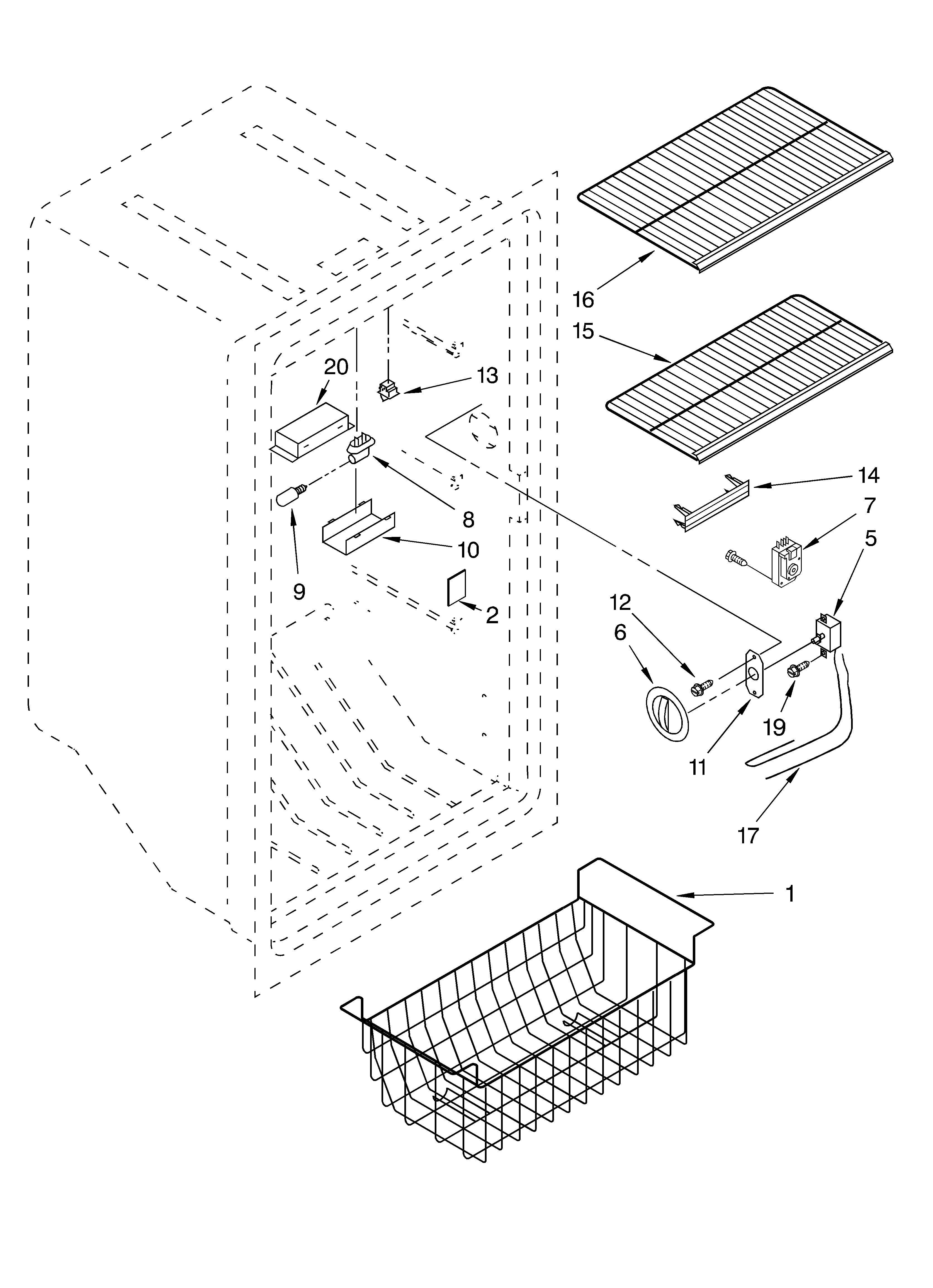 Whirlpool EV170NYKQ00 liner diagram