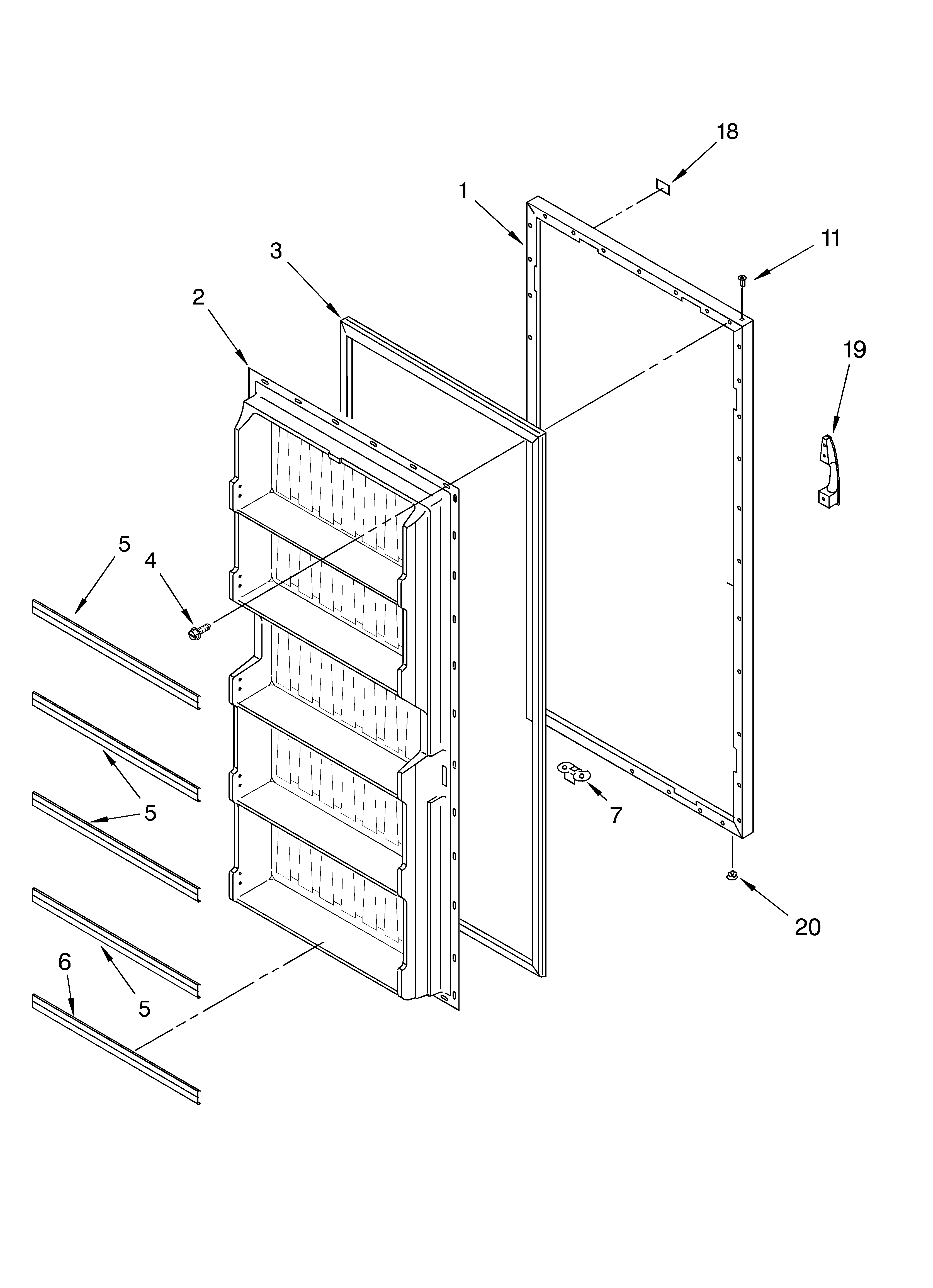 Whirlpool EV170NYKQ00 door diagram