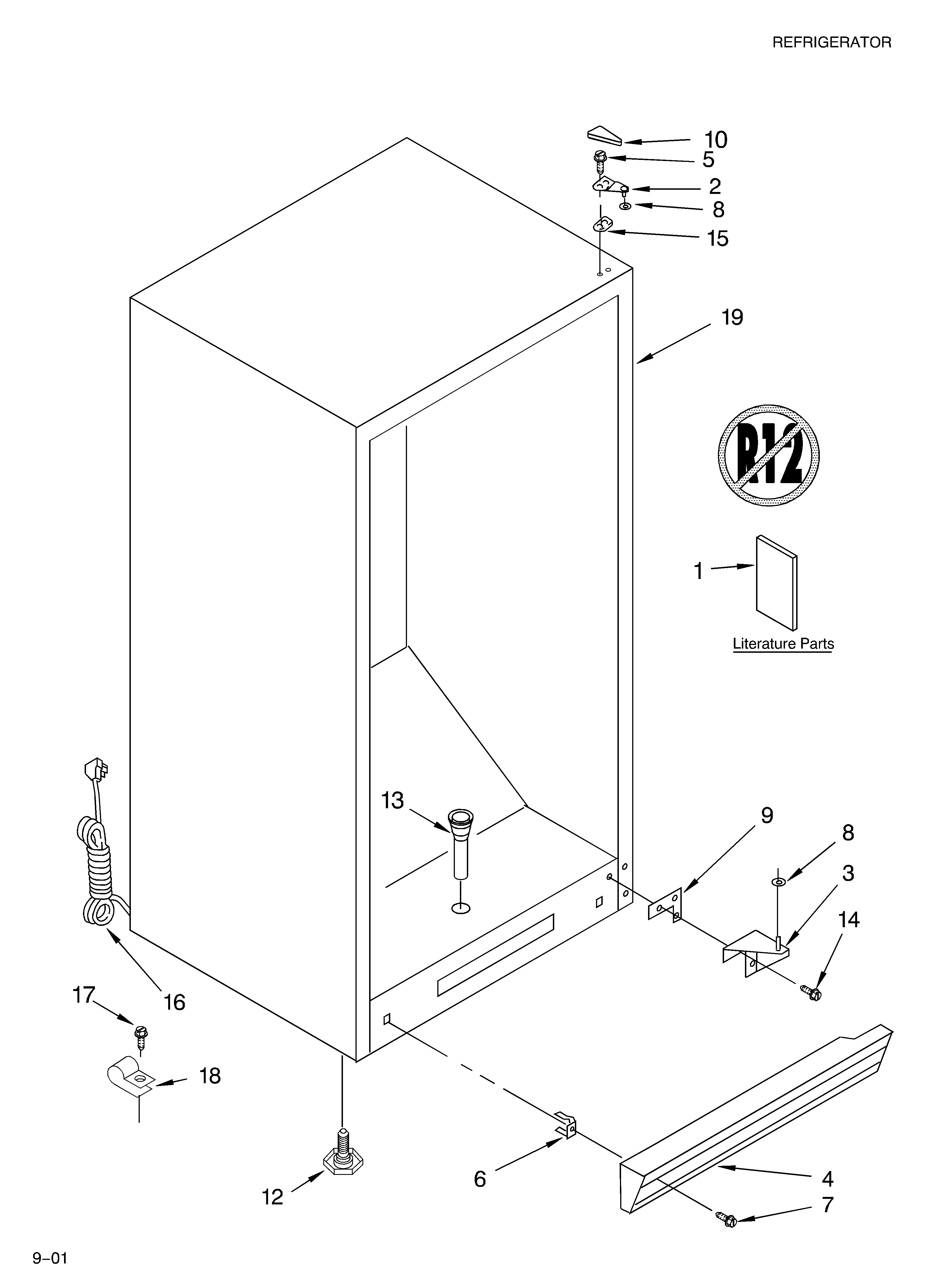 Whirlpool EL7ATRRKS00 cabinet/literature diagram