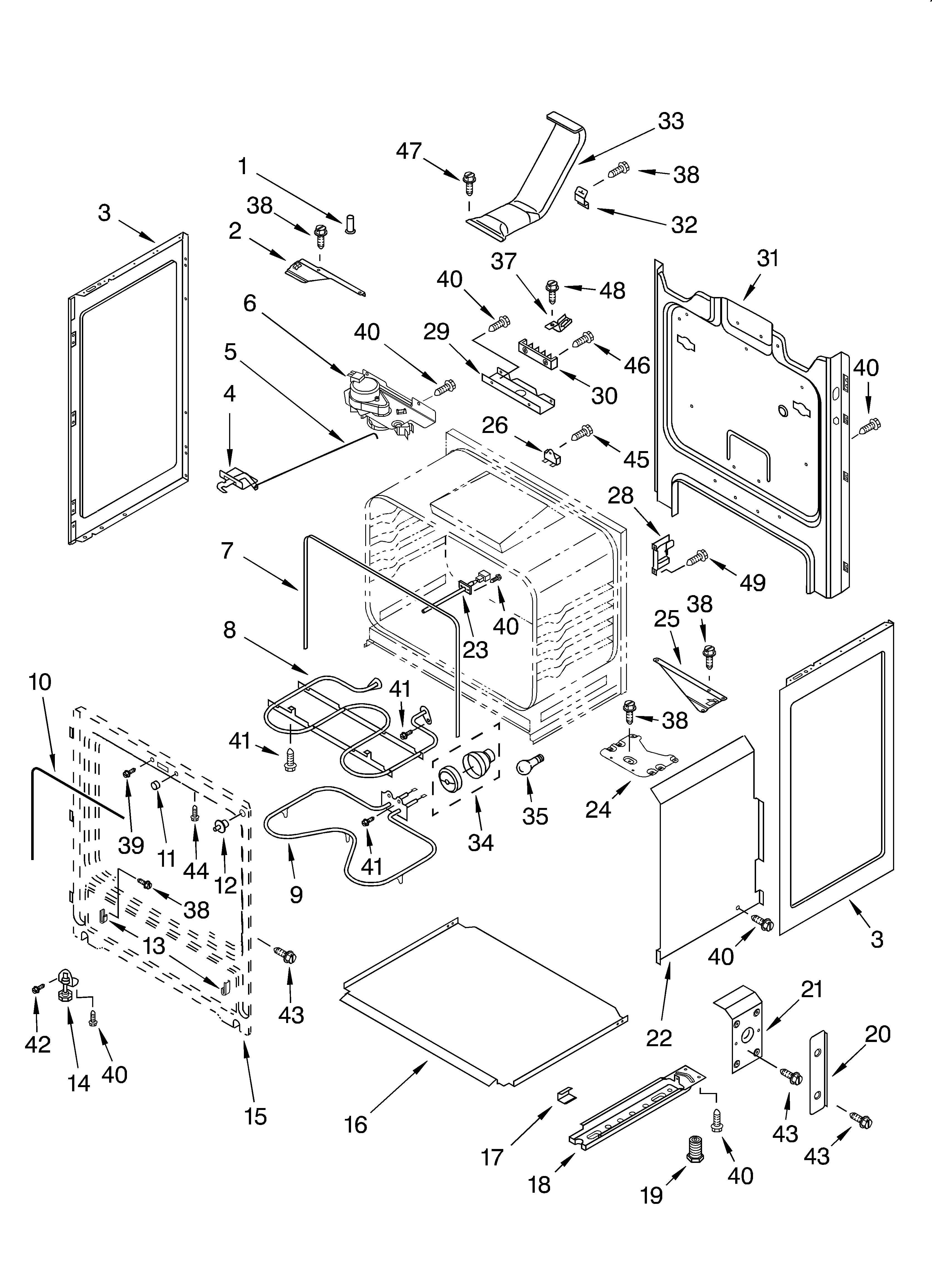 Whirlpool RF199LXHQ1 chassis diagram