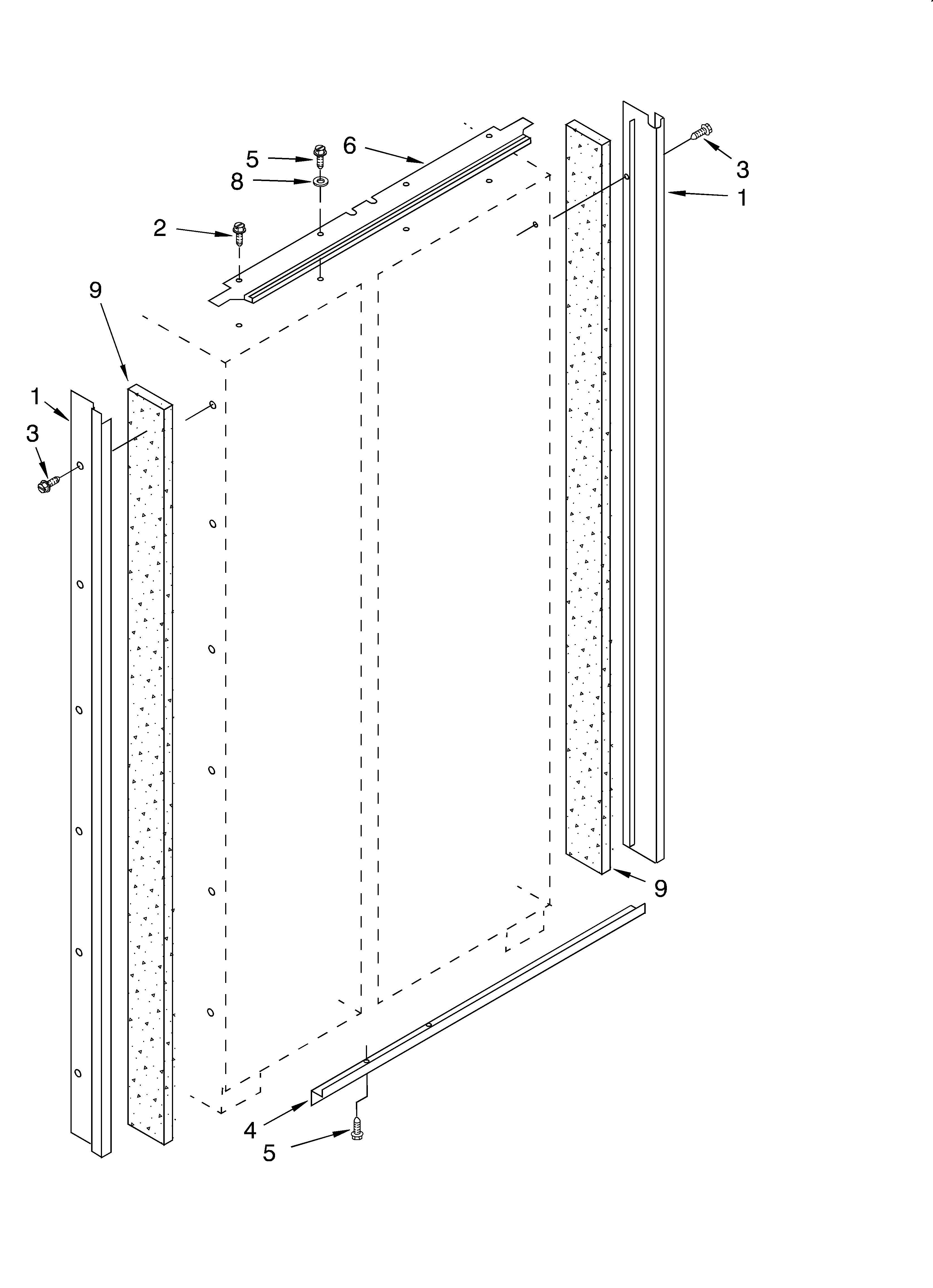 KitchenAid KSSS42QJX00 cabinet trim diagram