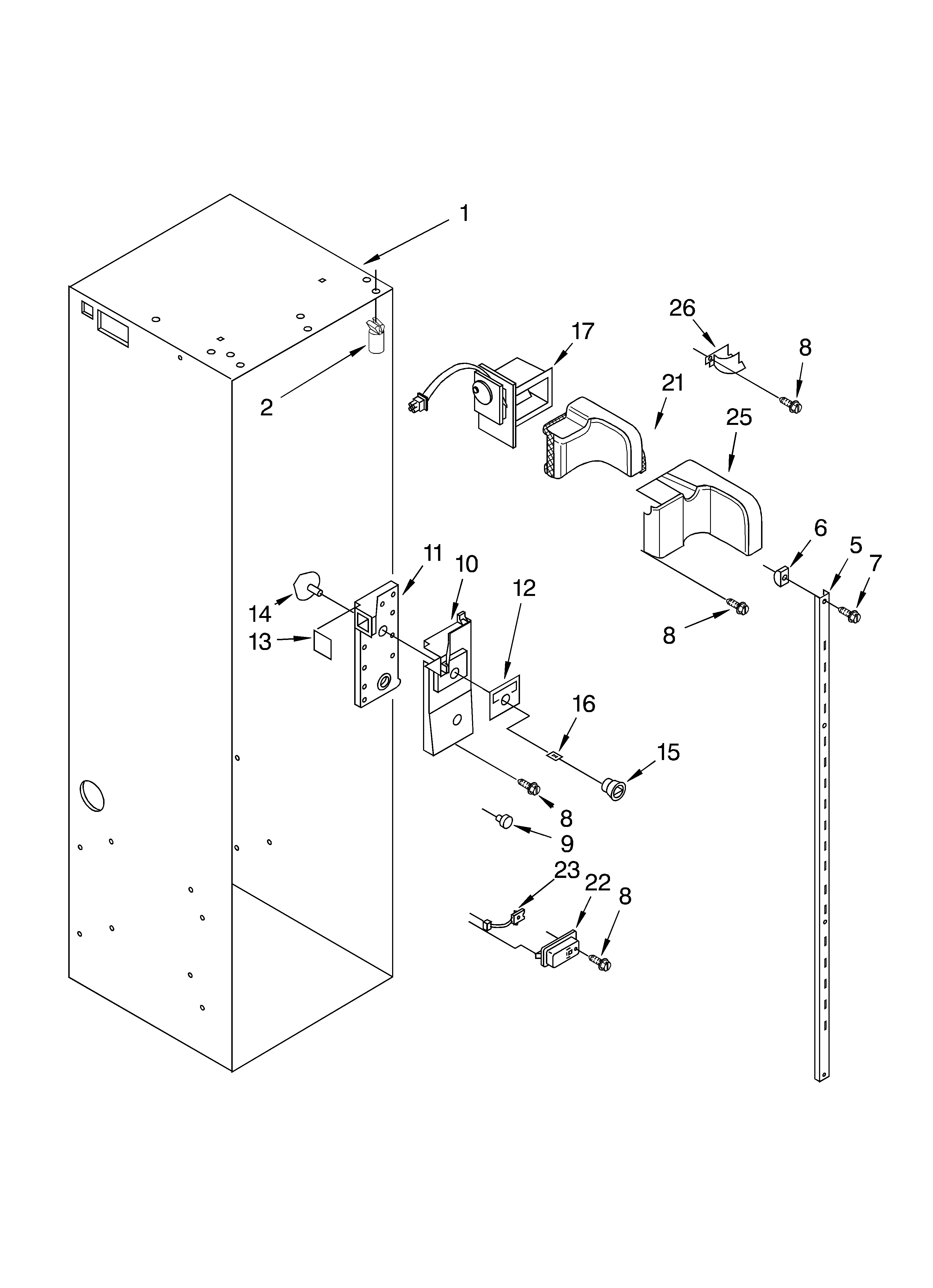 KitchenAid KSSS42QJX00 refrigerator liner diagram