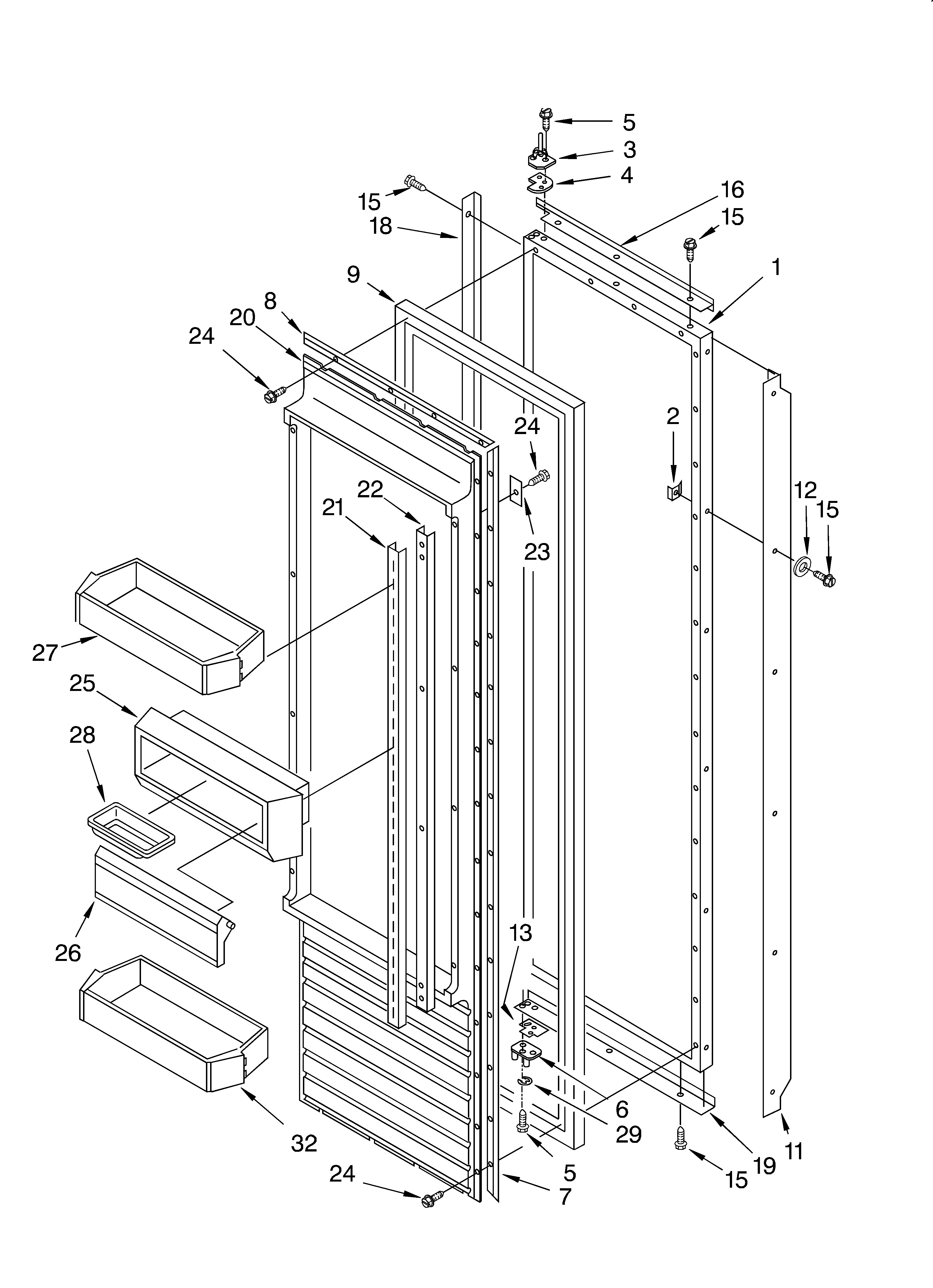 KitchenAid KSSS42QJX00 refrigerator door diagram