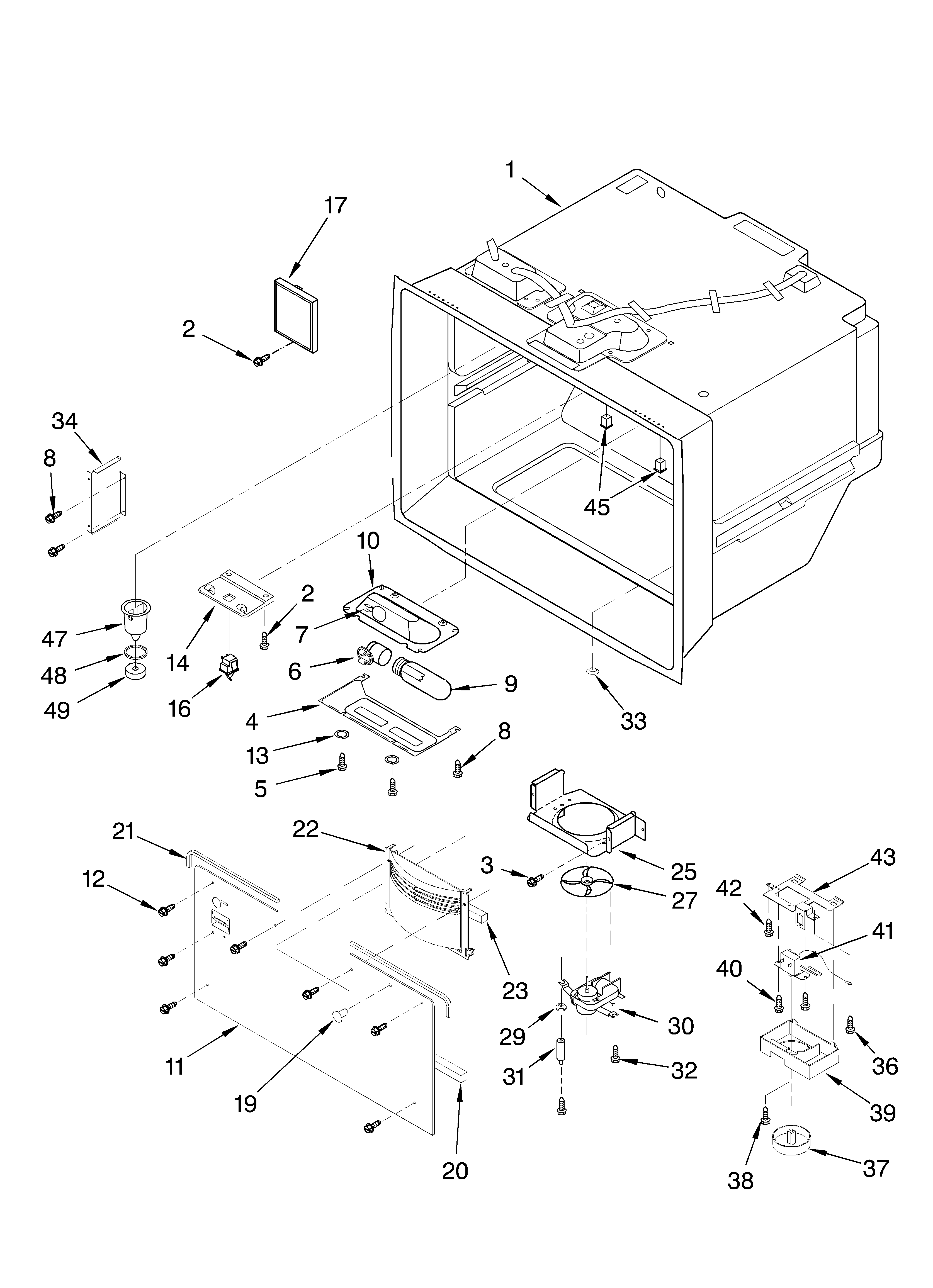 KitchenAid KBRS22KKBL00 freezer liner diagram