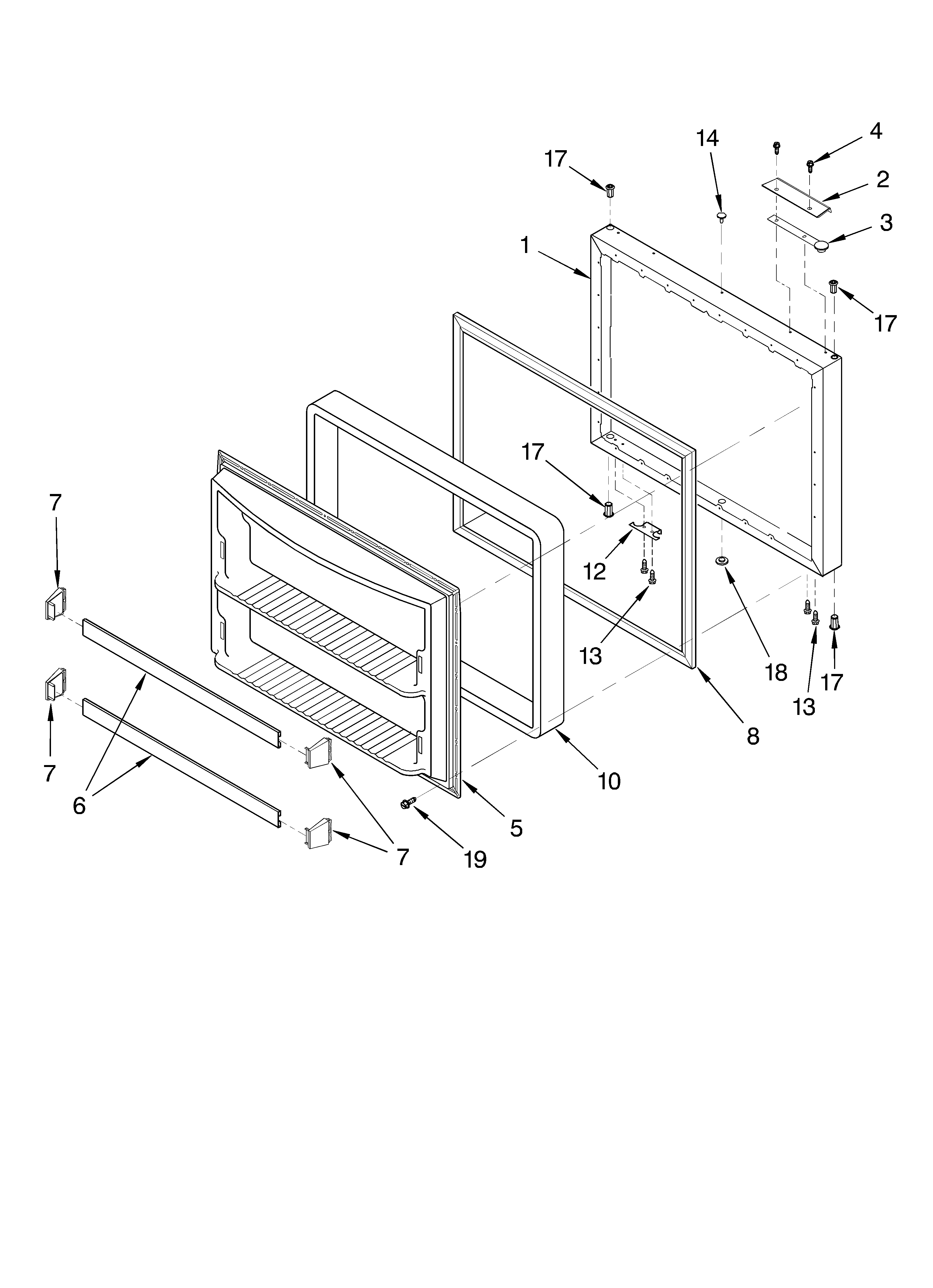 KitchenAid KBRS22KKBL00 freezer door diagram