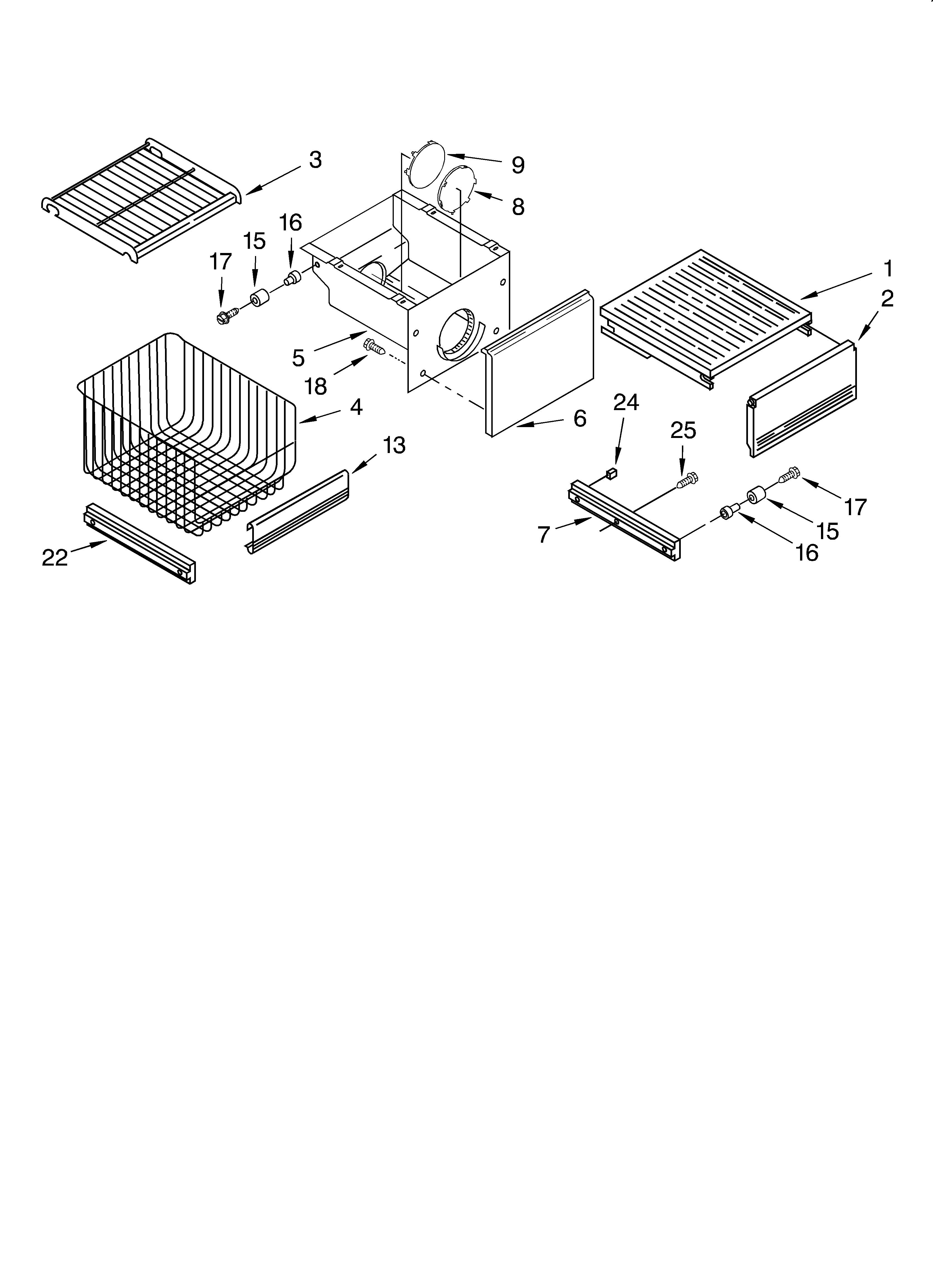 KitchenAid KSSC42FJB00 freezer shelf diagram