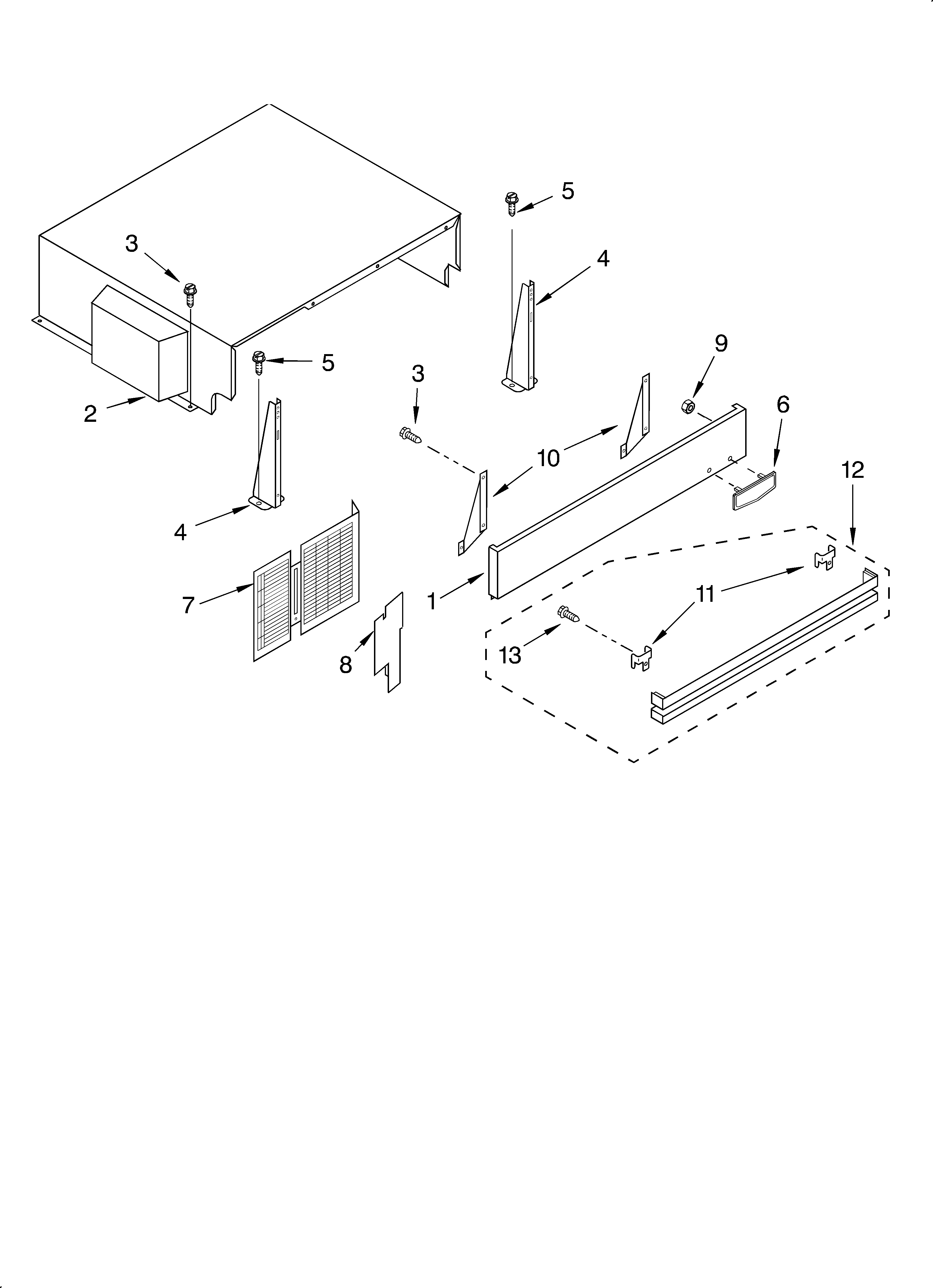 KitchenAid KSSC42FJB00 top grille and unit cover diagram