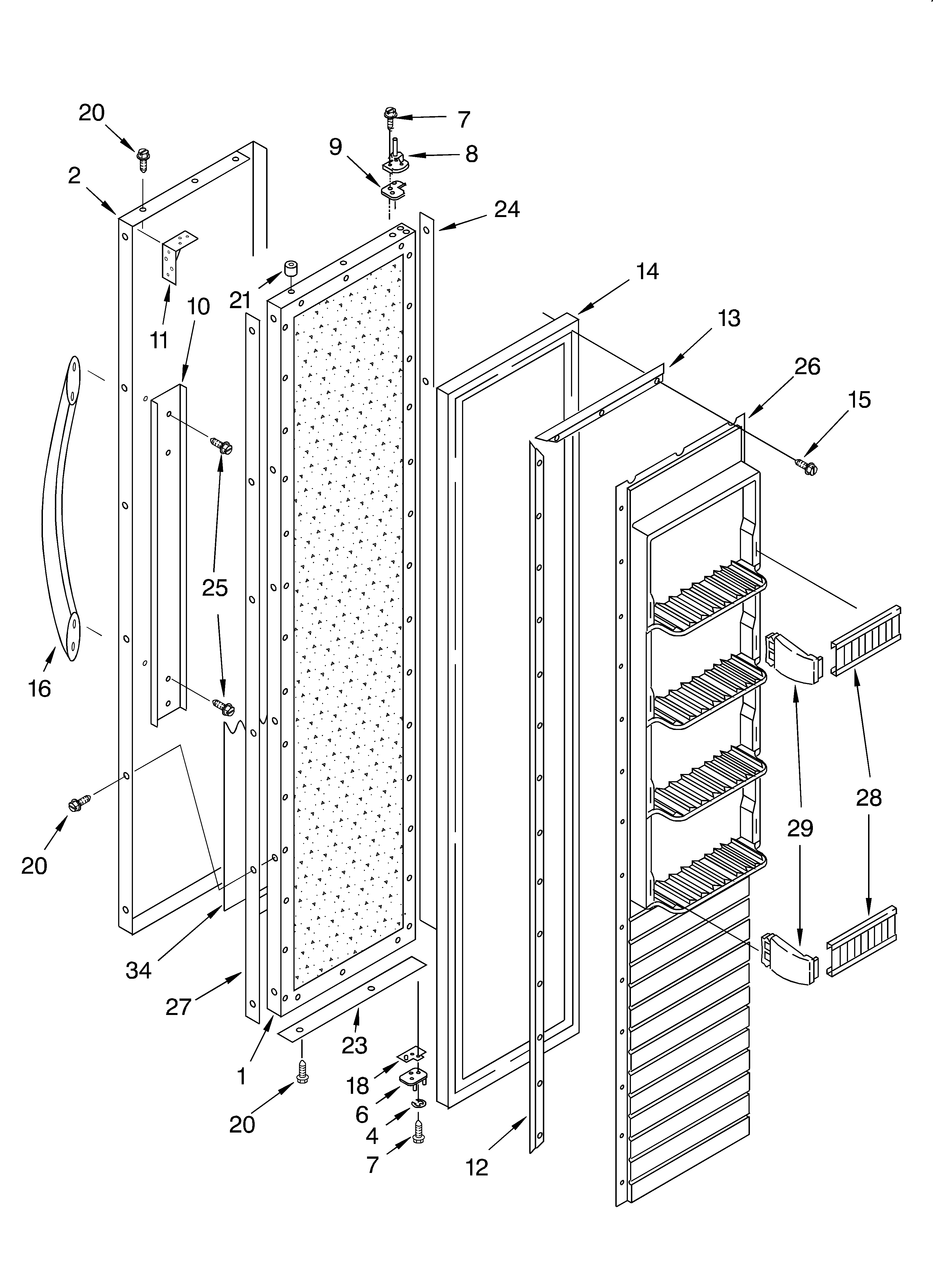 KitchenAid KSSC42FJB00 freezer door diagram
