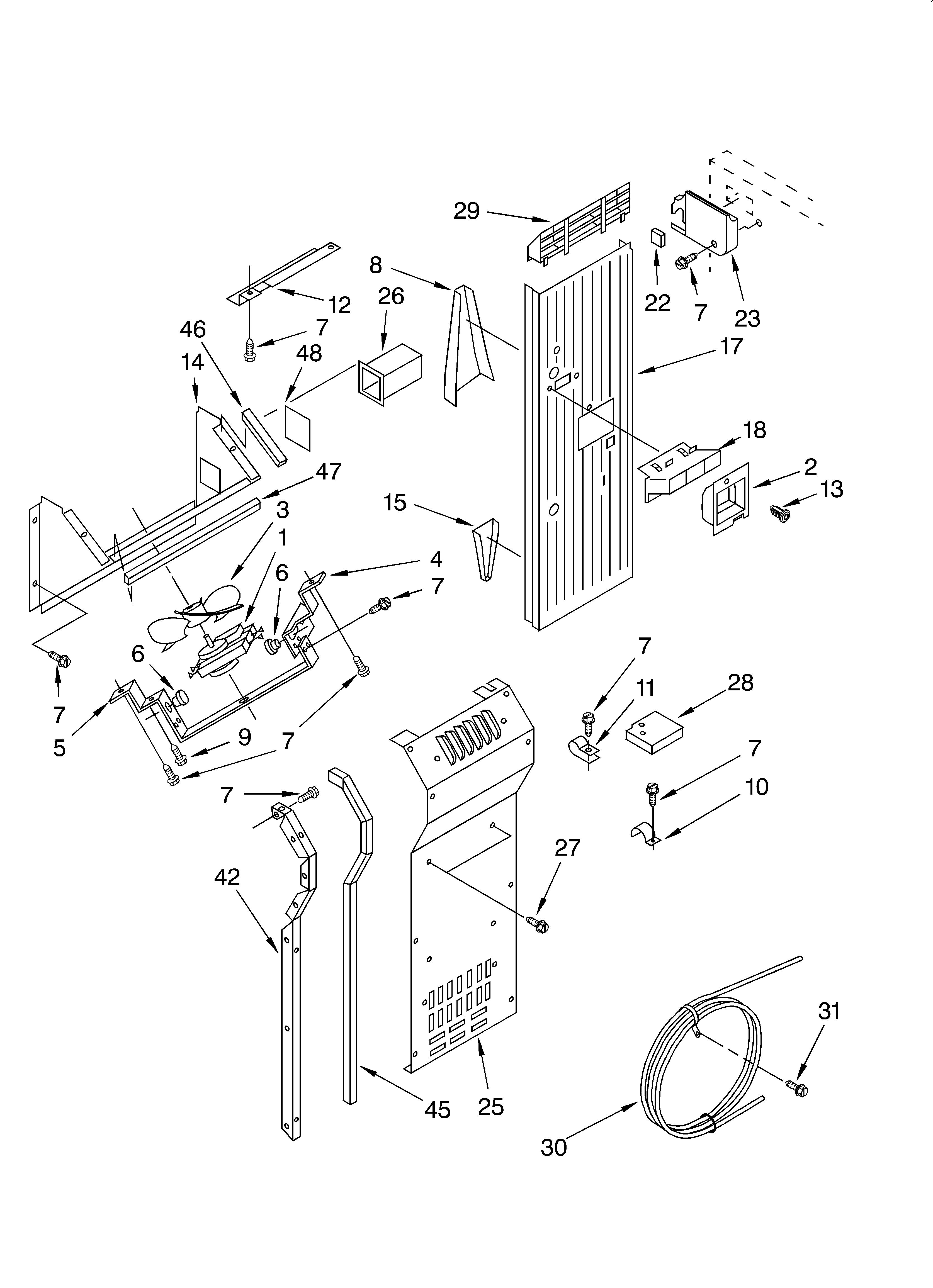KitchenAid KSSC42FJB00 air flow and reservoir diagram