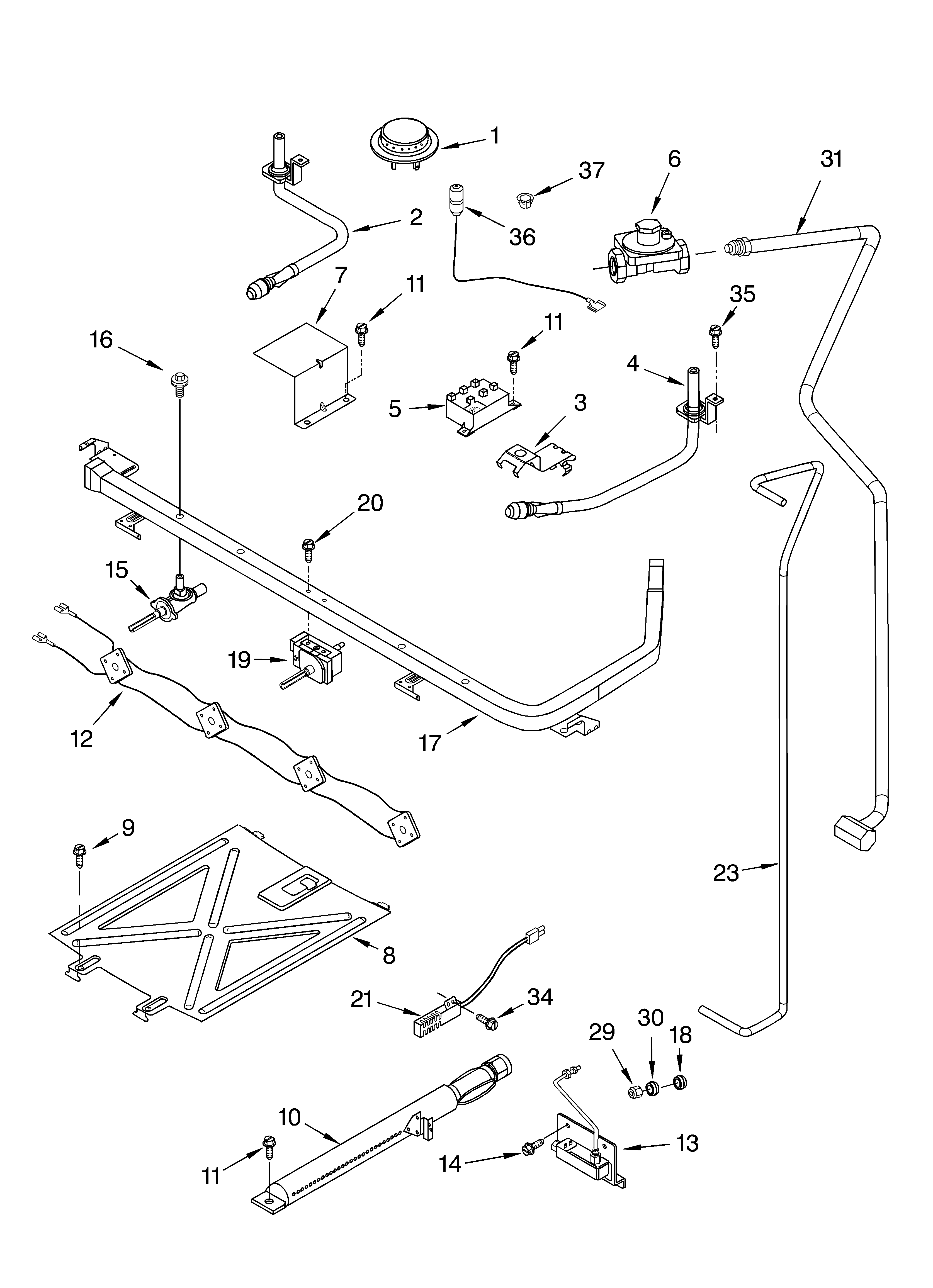 Whirlpool SF303PEKT0 manifold diagram