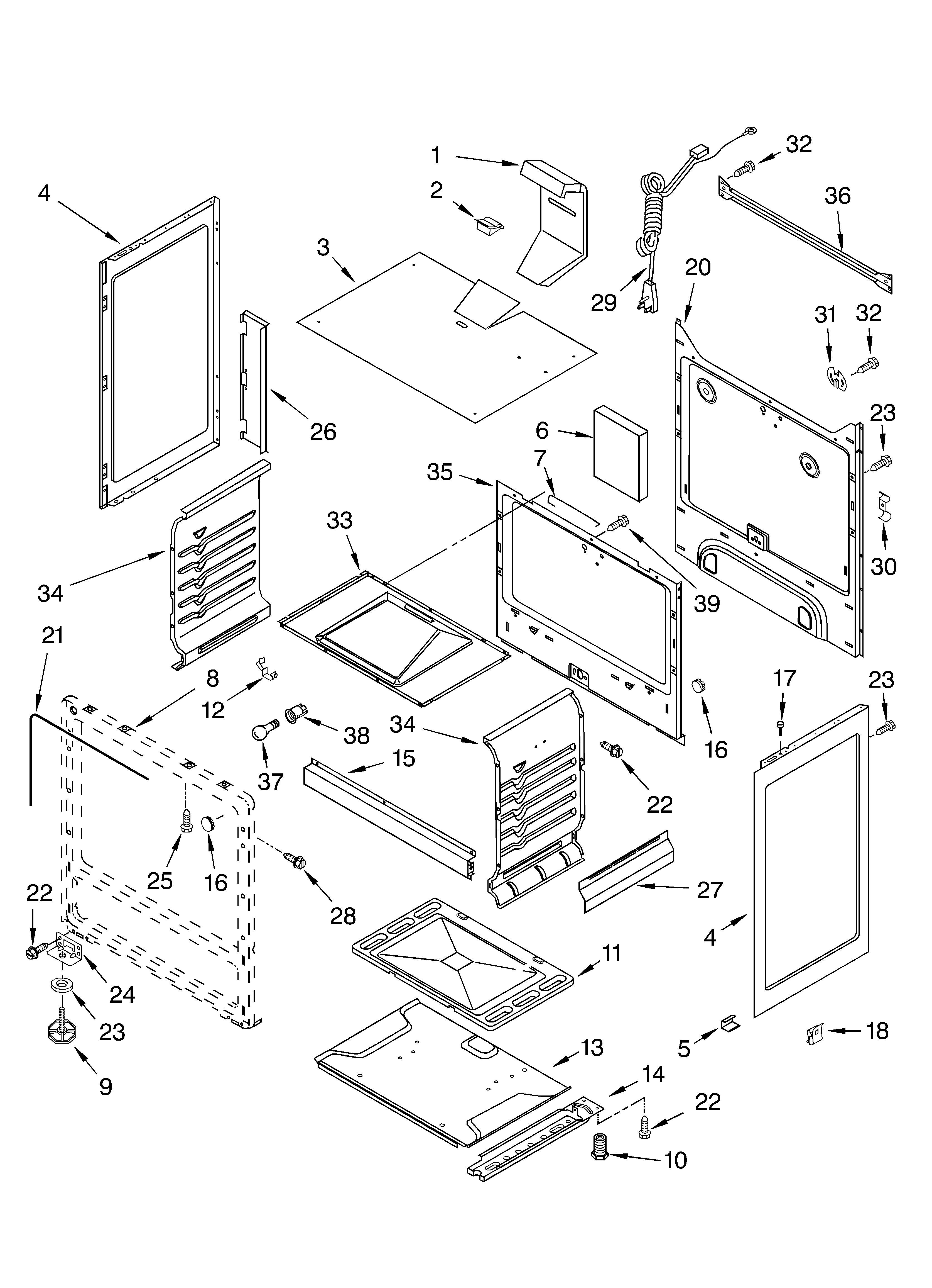 Whirlpool SF303PEKT0 chassis diagram