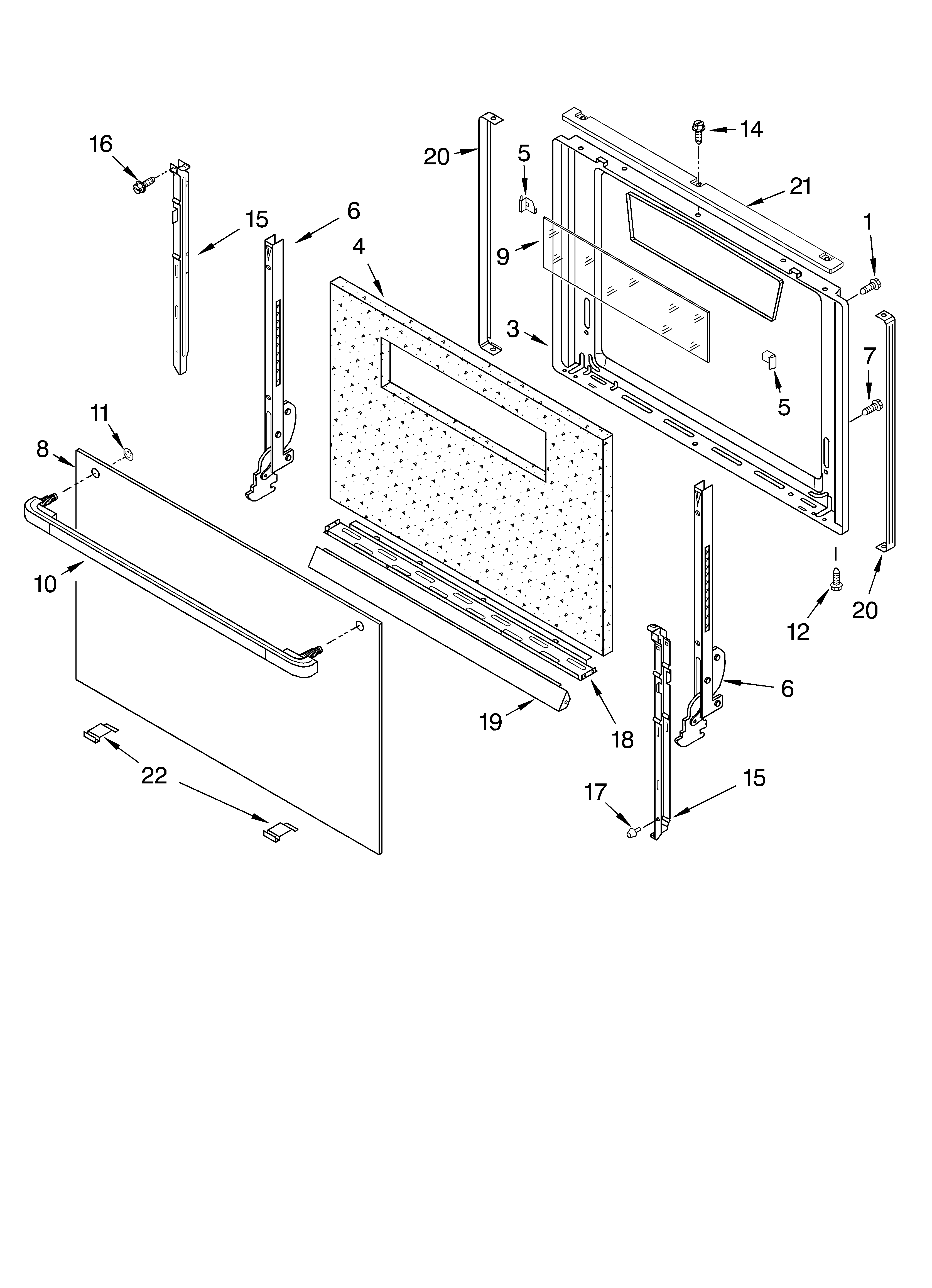 Whirlpool SF303PEKT0 door/optional diagram