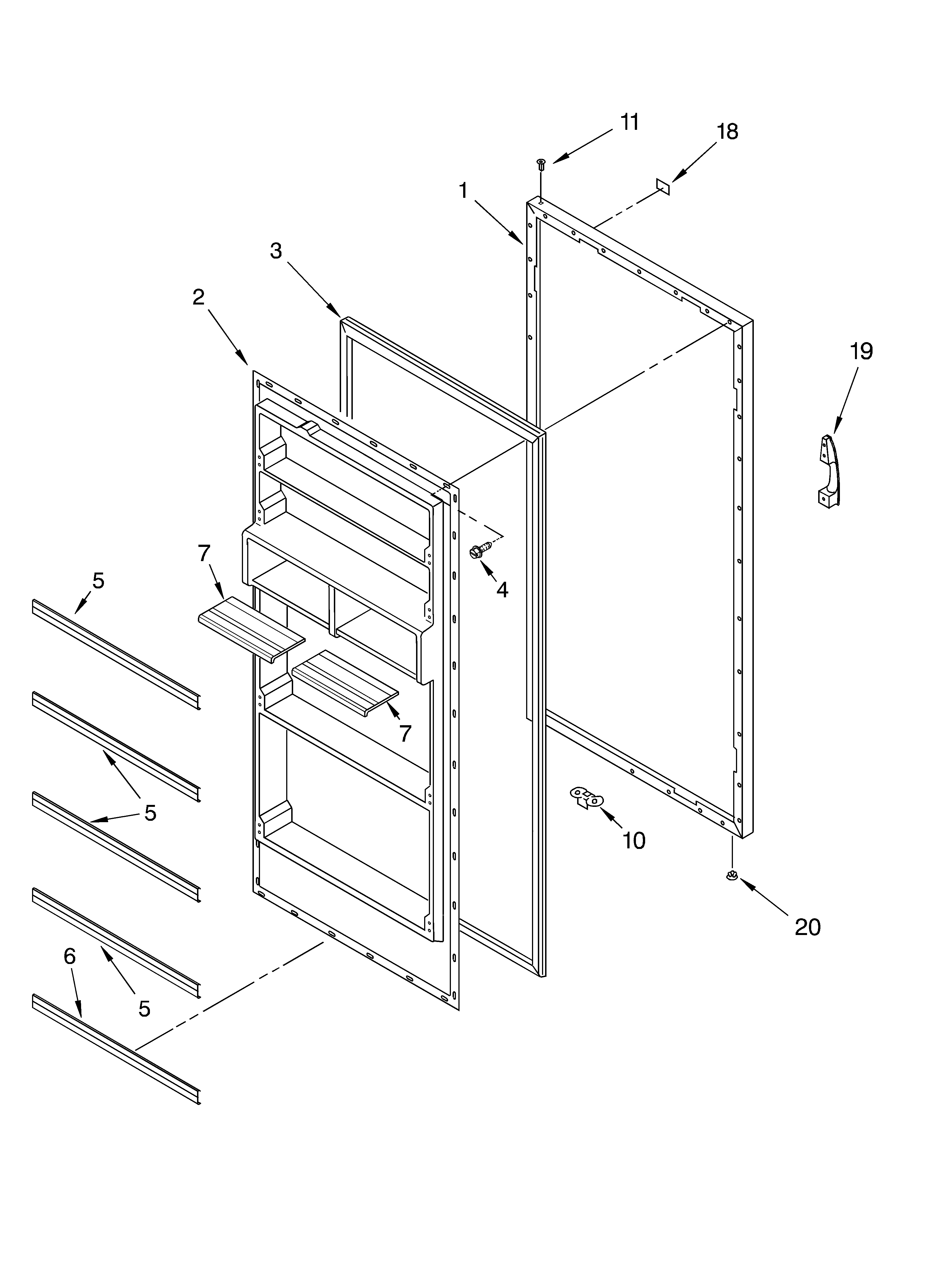 Whirlpool EL7ATRRKQ02 door diagram