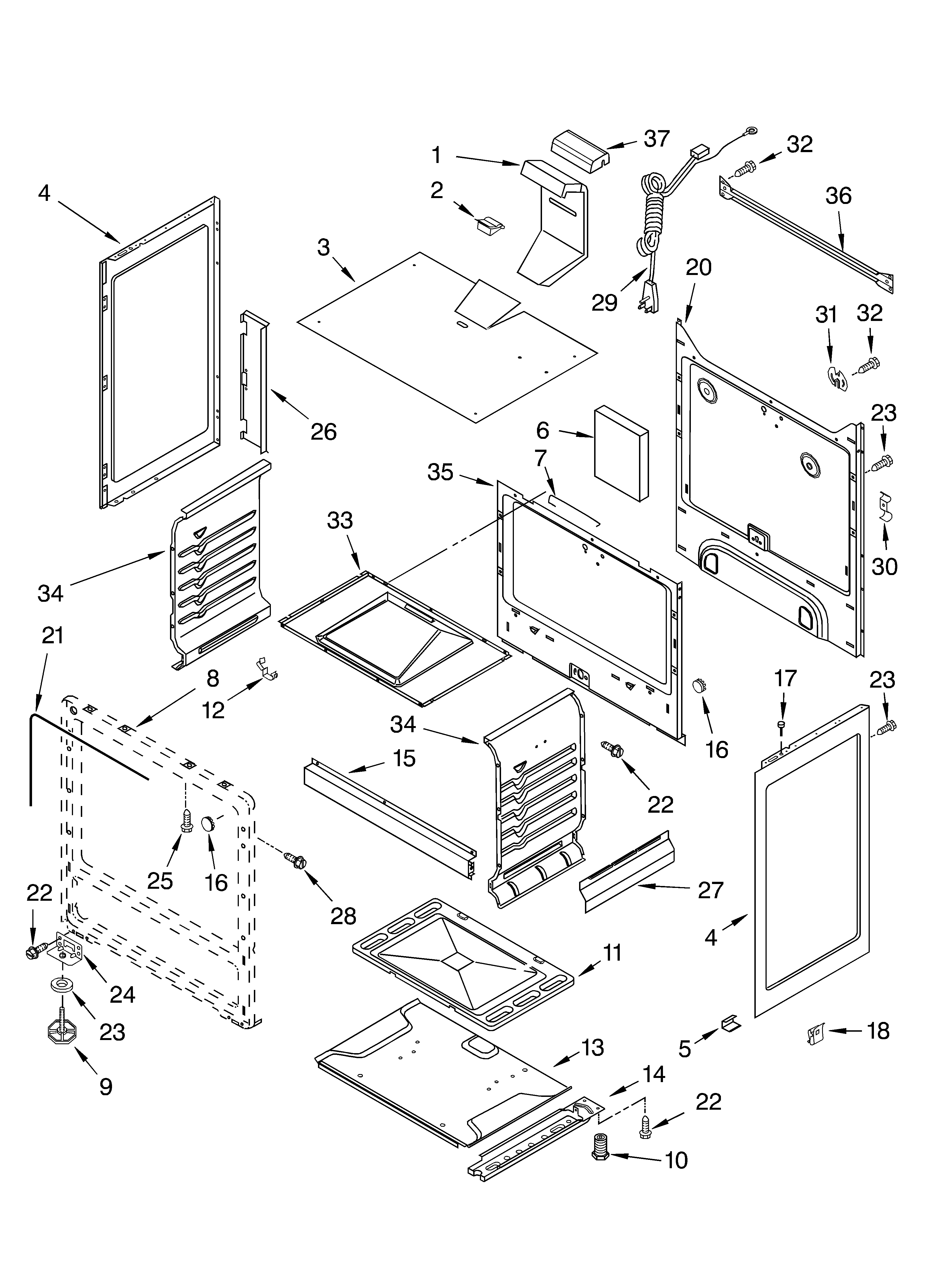 Roper FGP305KW0 chassis diagram