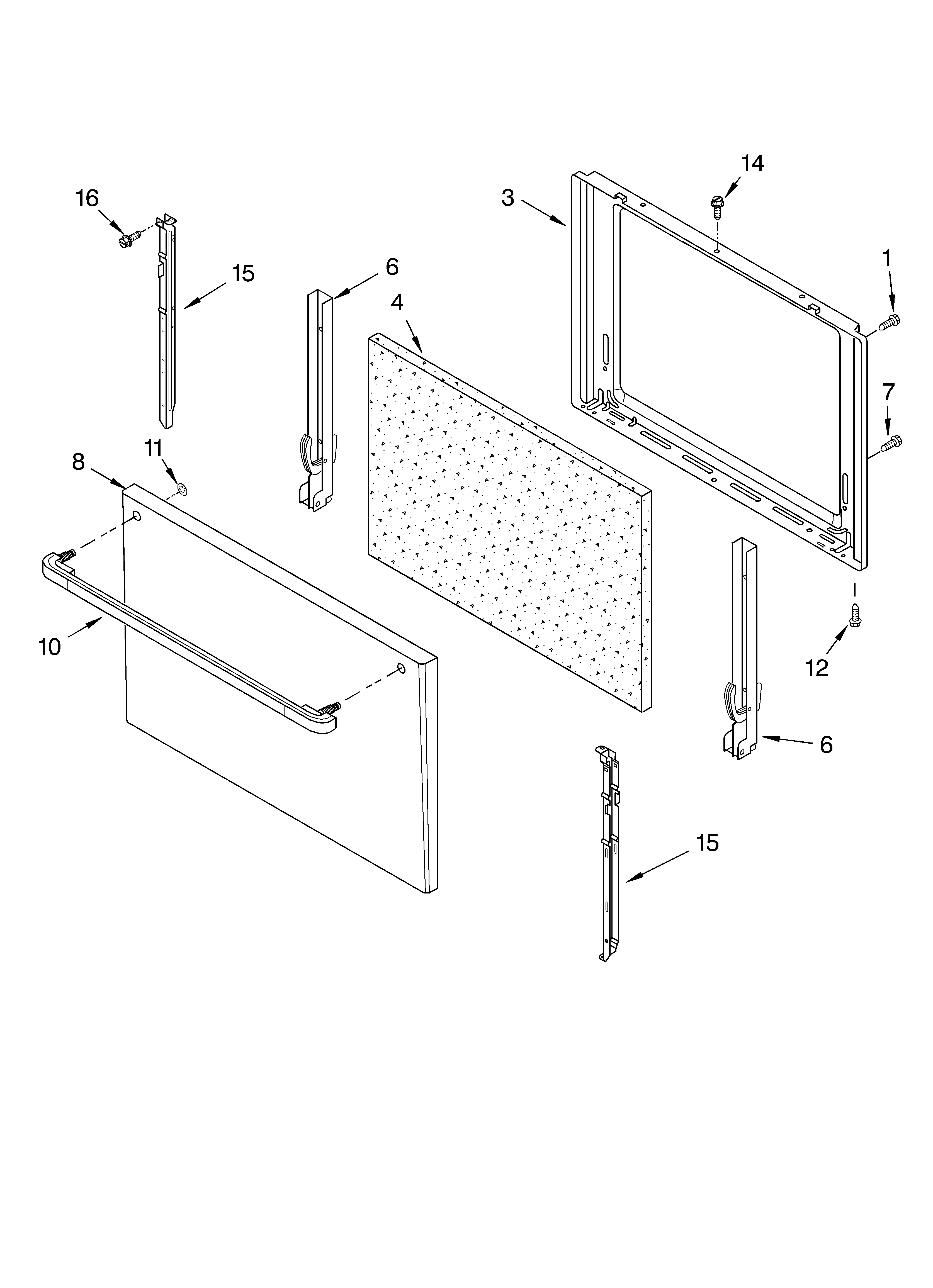 Roper FGP305KW0 door/optional diagram