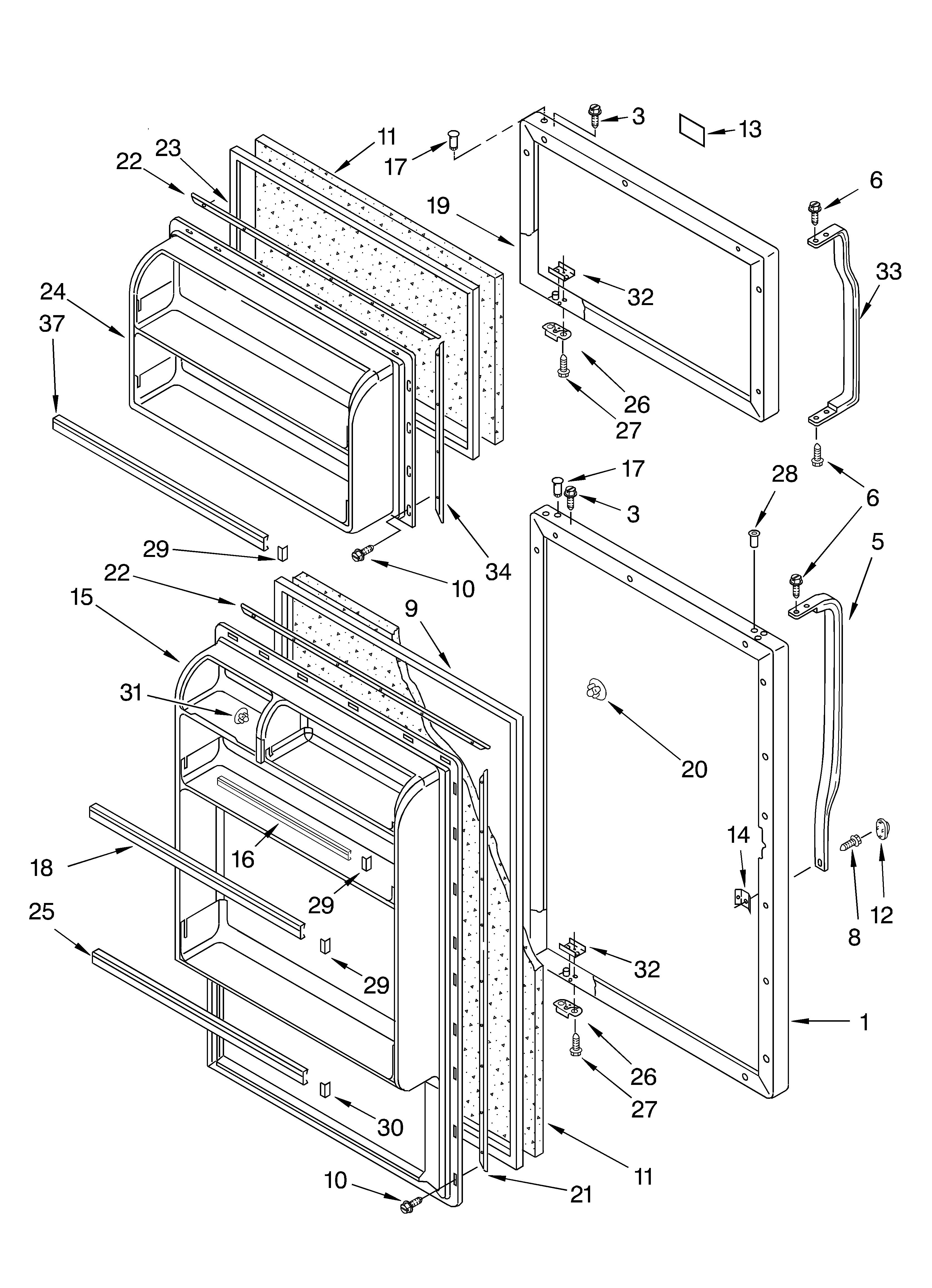 Crosley CT14NKXKT00 door diagram