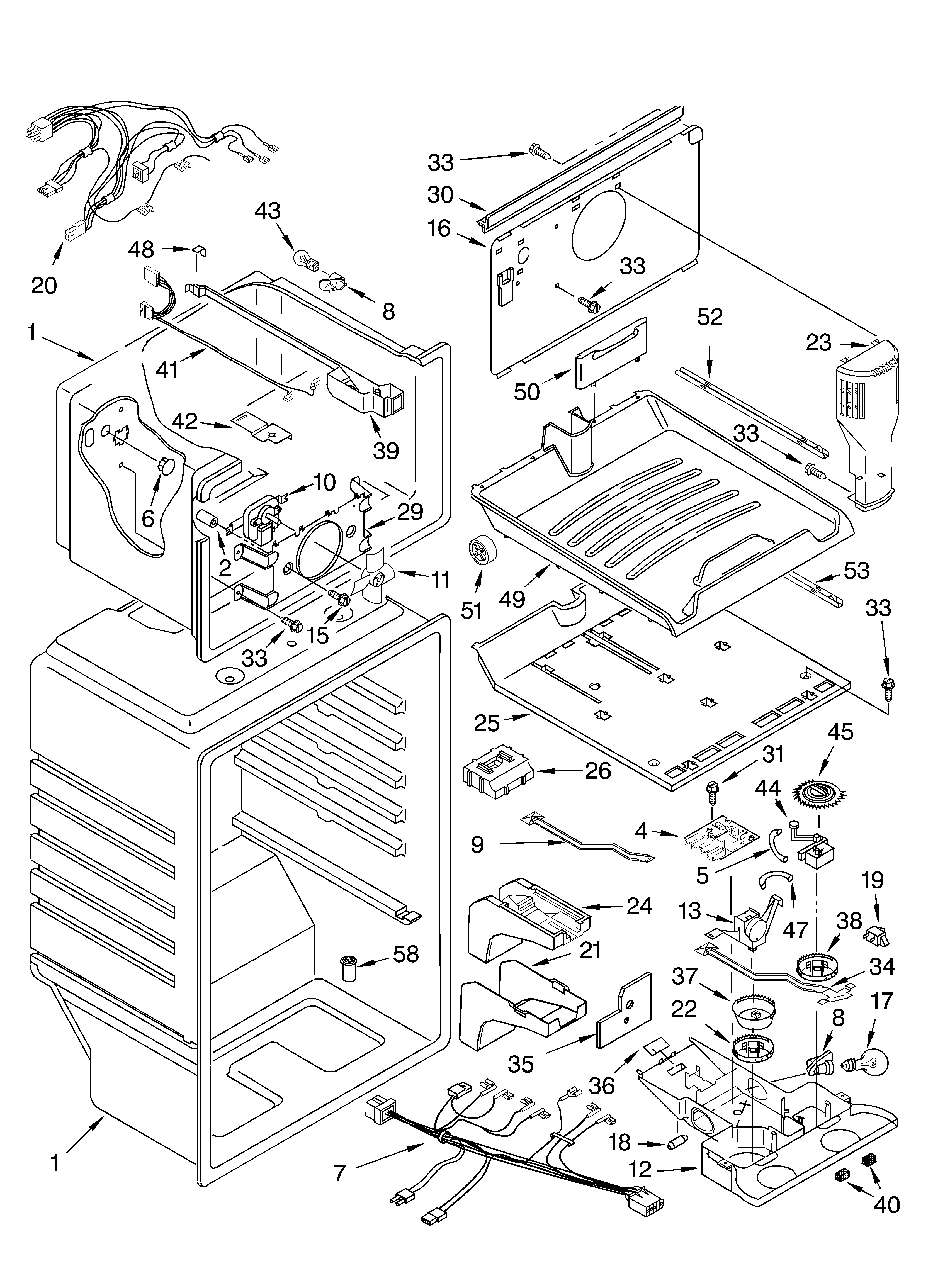 KitchenAid KTRC19MKBL00 liner diagram
