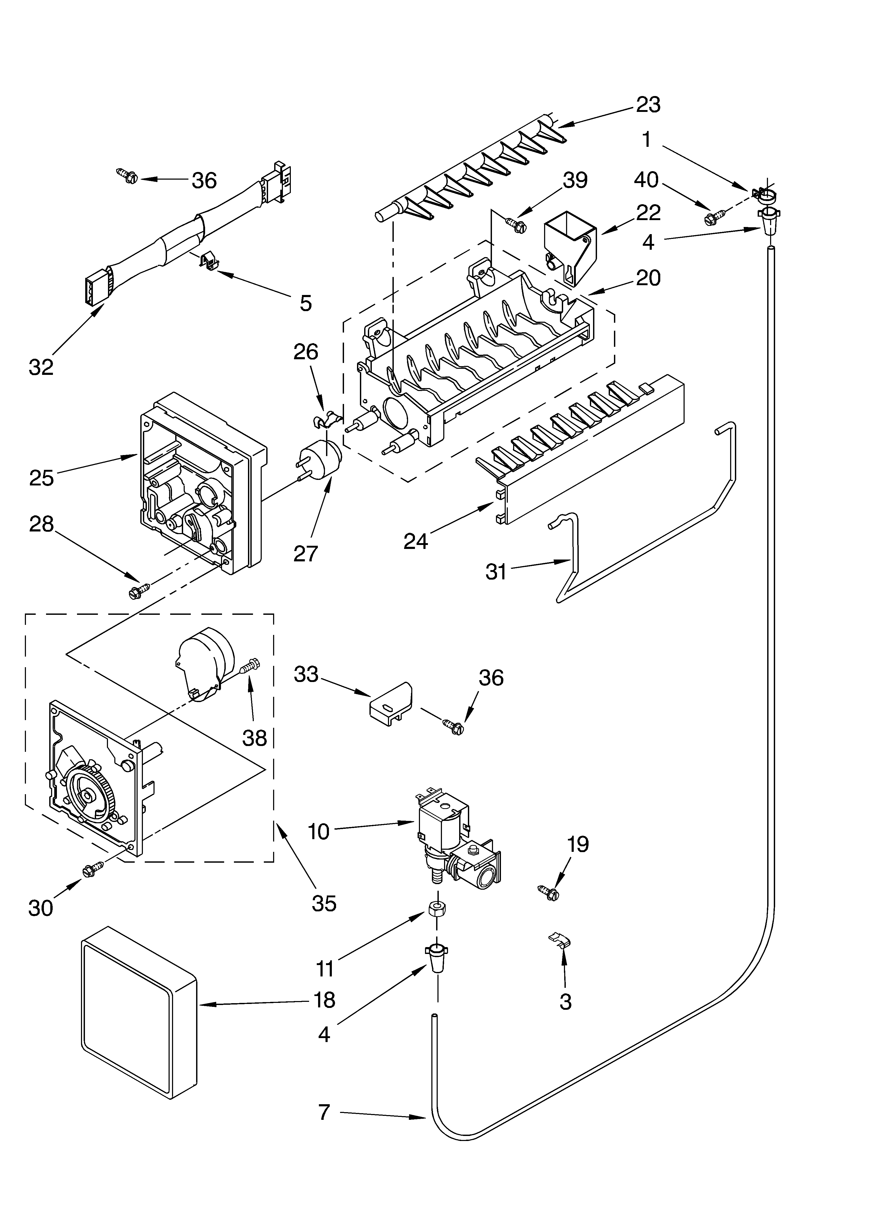 KitchenAid KTRC19MKBL00 ice maker diagram