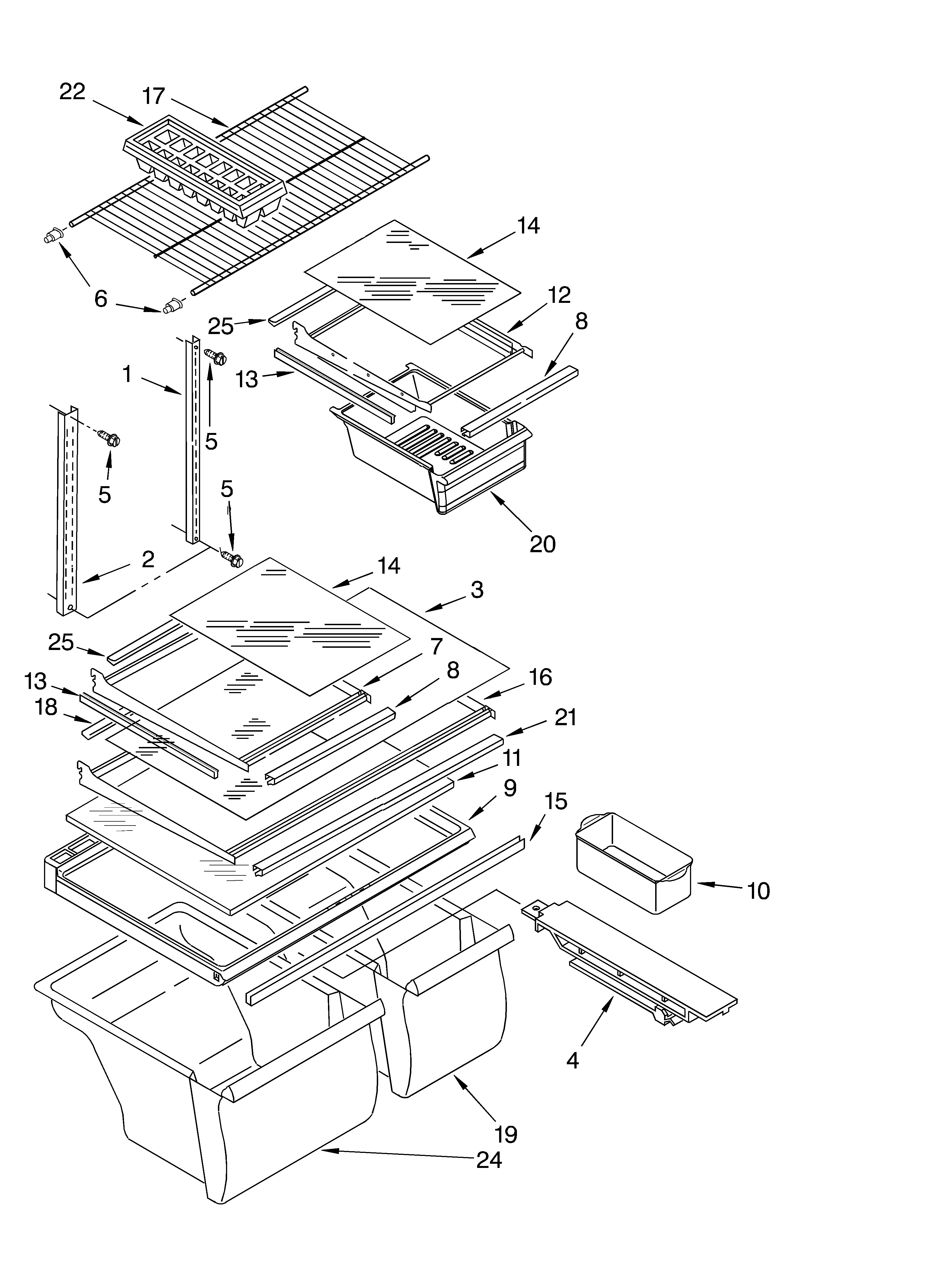 Whirlpool ET8MTKXKT01 shelf/optional diagram