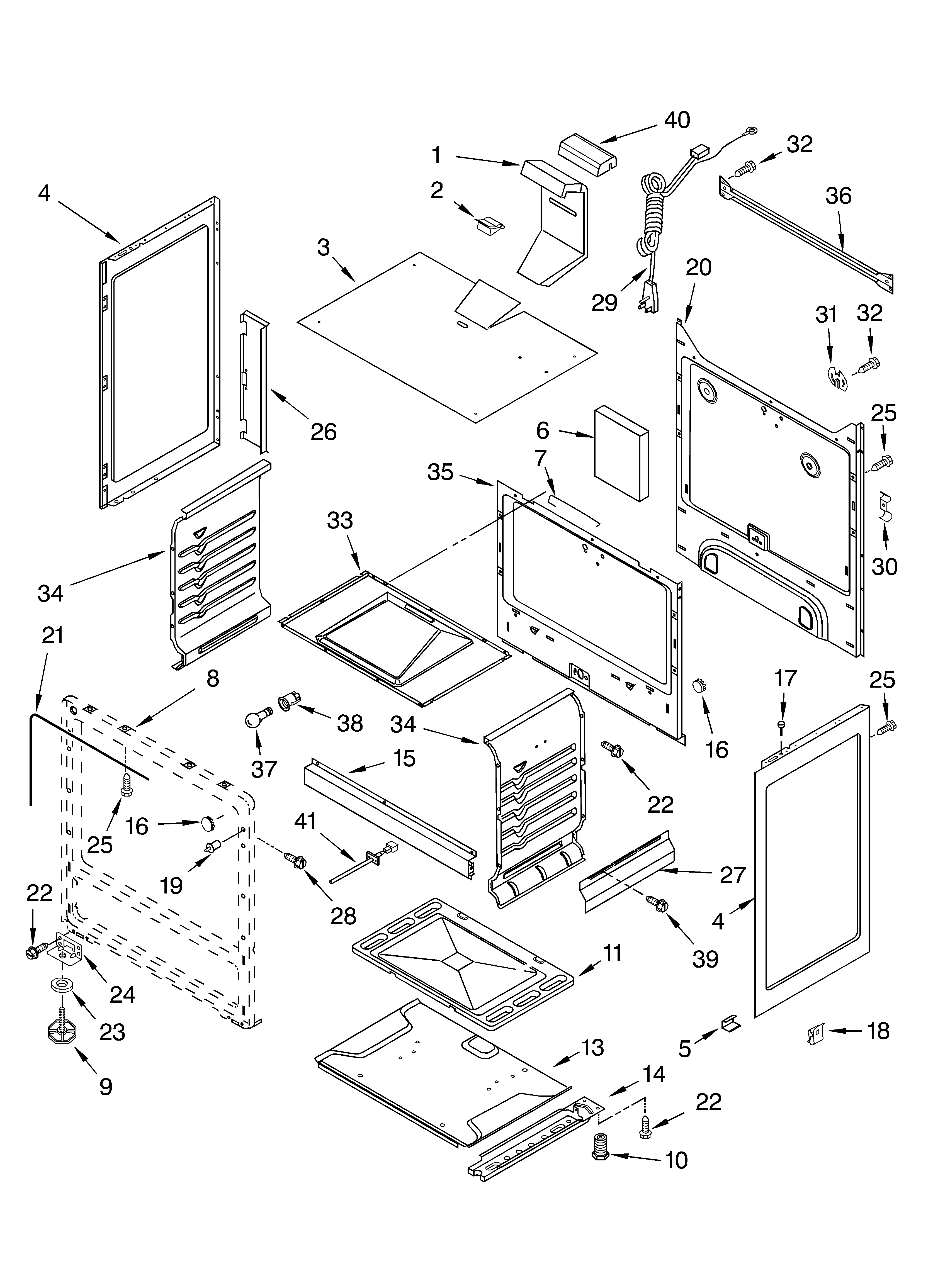 Whirlpool SF315PEKQ0 chassis diagram