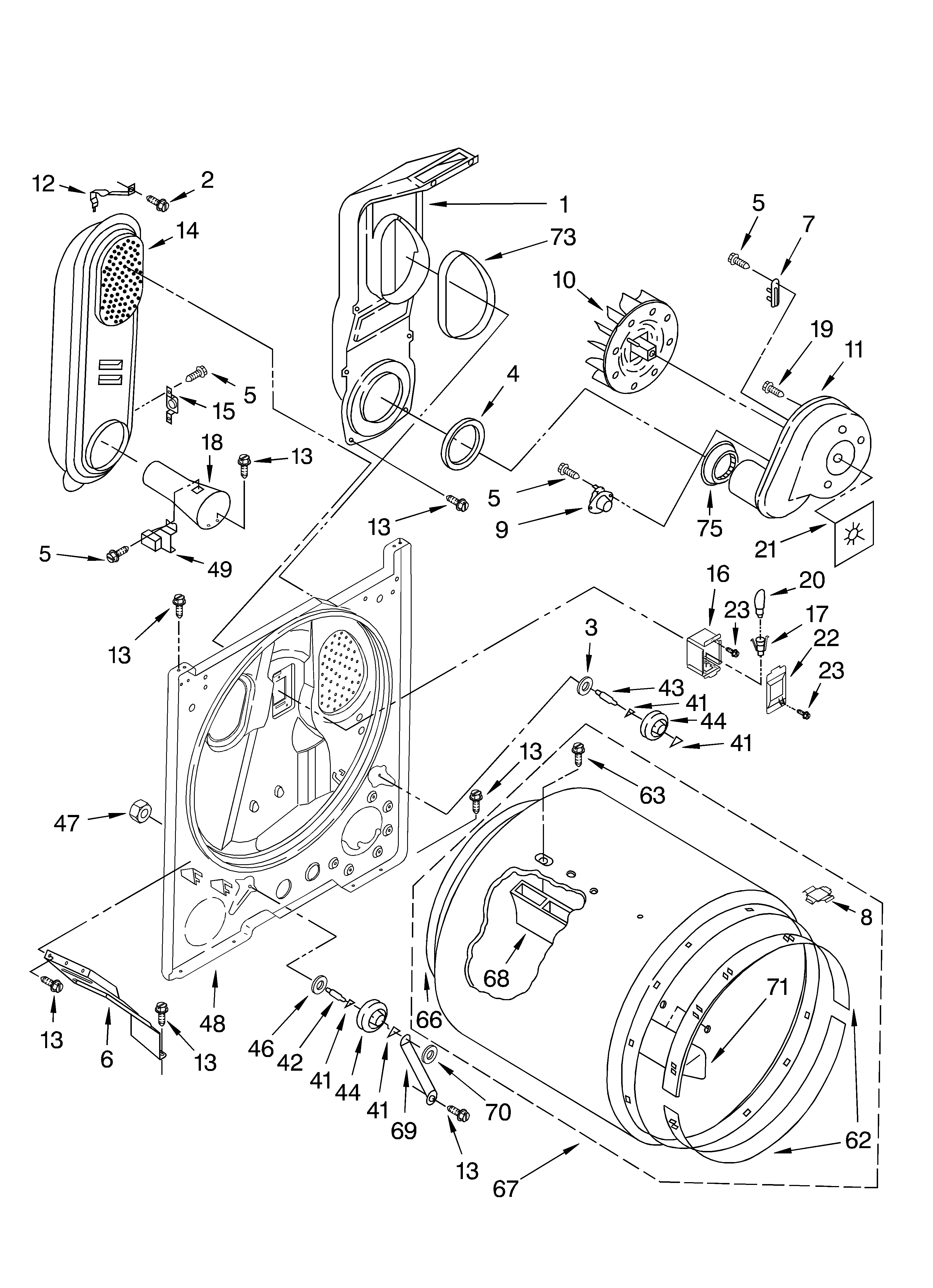 Whirlpool LGR5700KQ0 bulkhead diagram