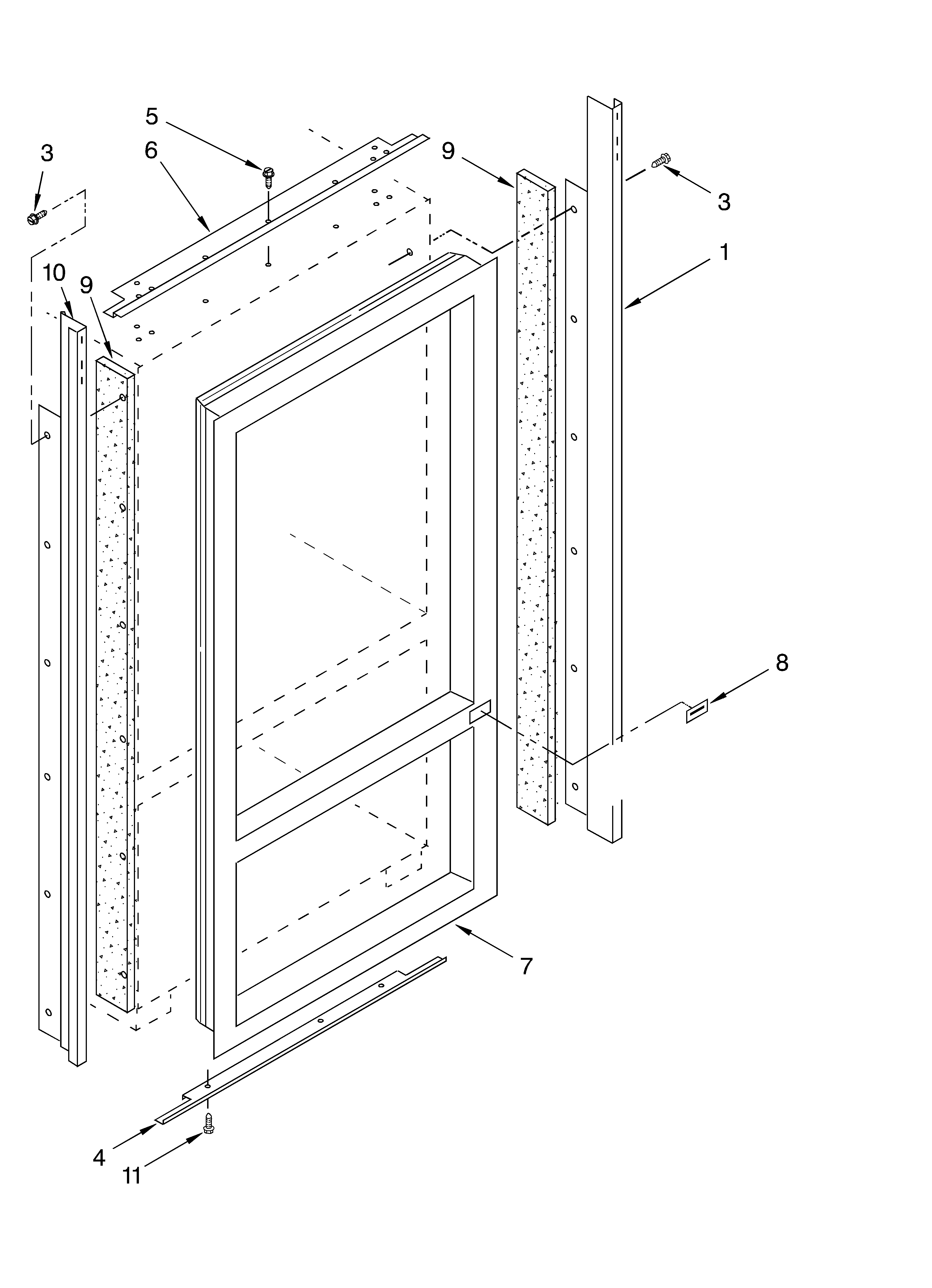 KitchenAid KBRP36FKS00 cabinet and breaker trim diagram