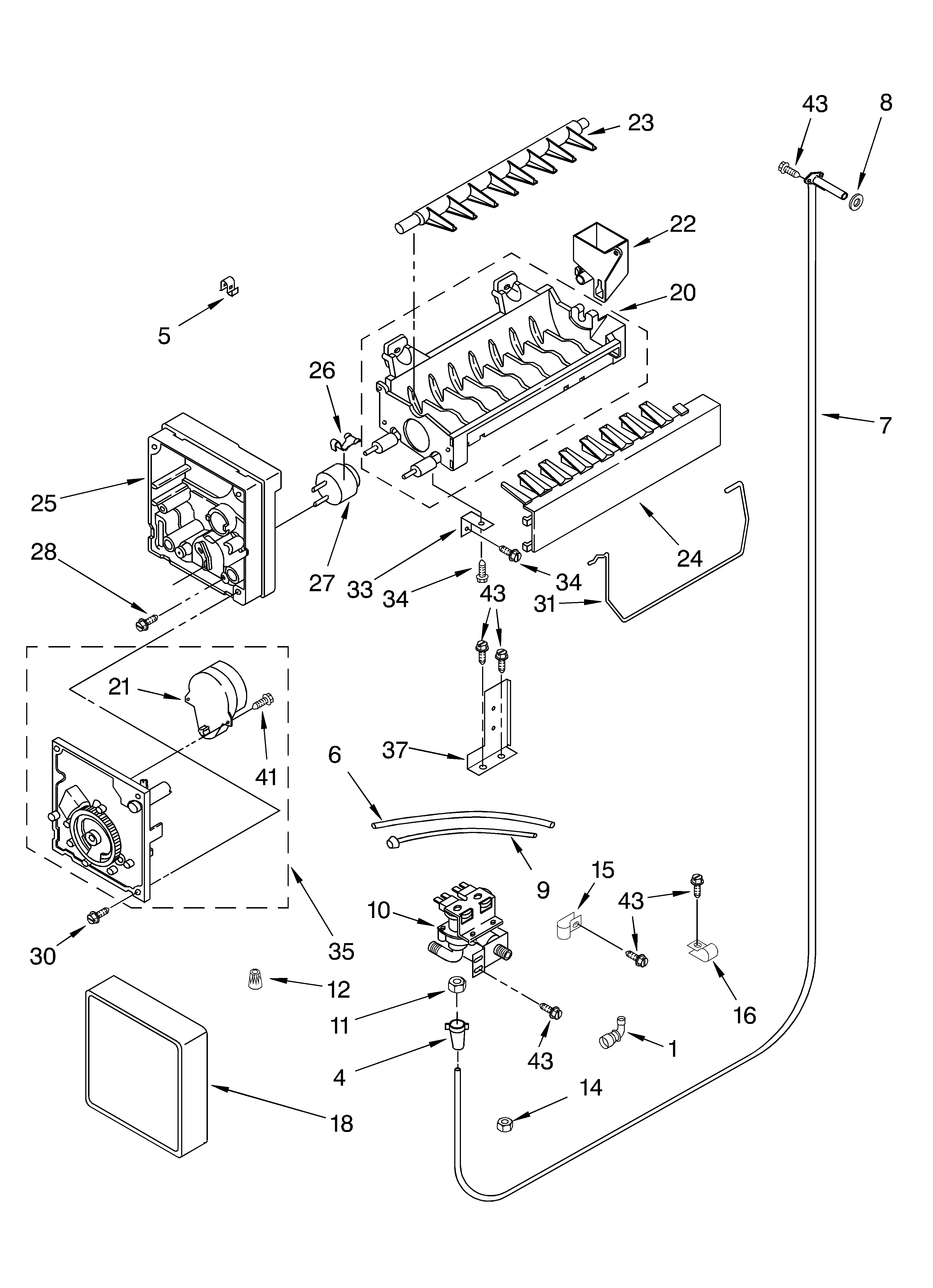 KitchenAid KBRP36FKS00 icemaker diagram