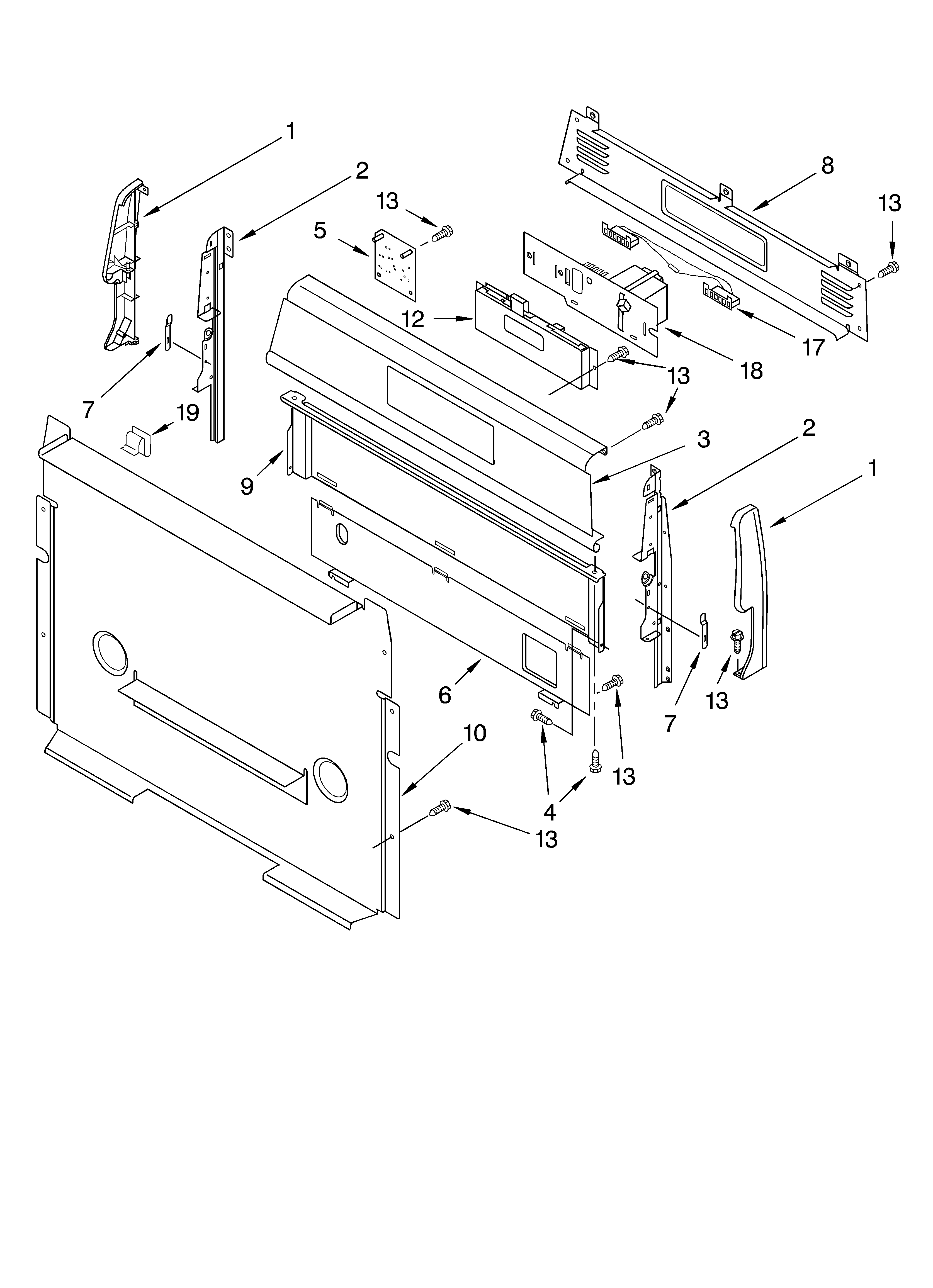 Whirlpool SF387LEKT0 control panel diagram