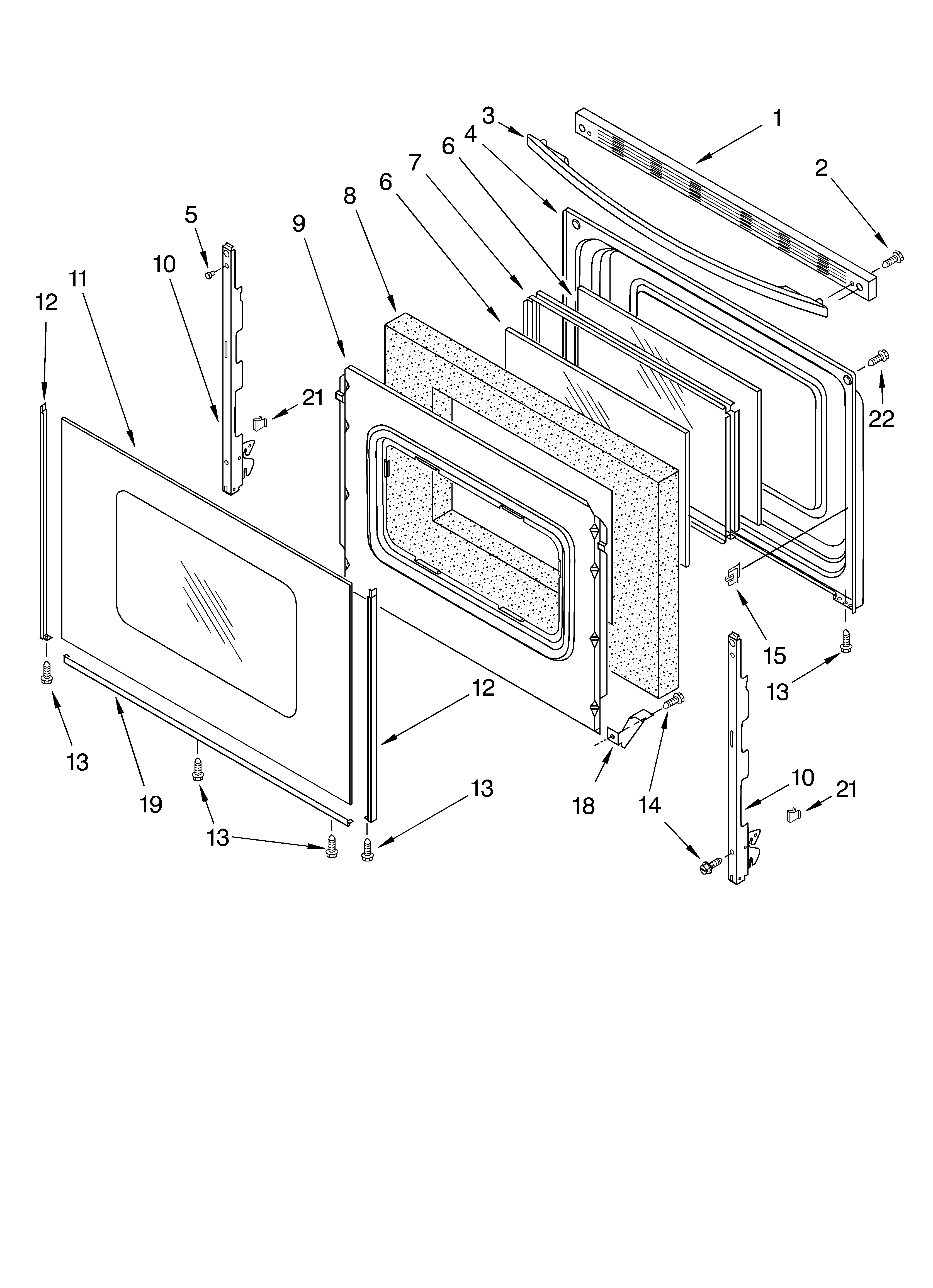 Whirlpool SF387LEKT0 door/optional diagram