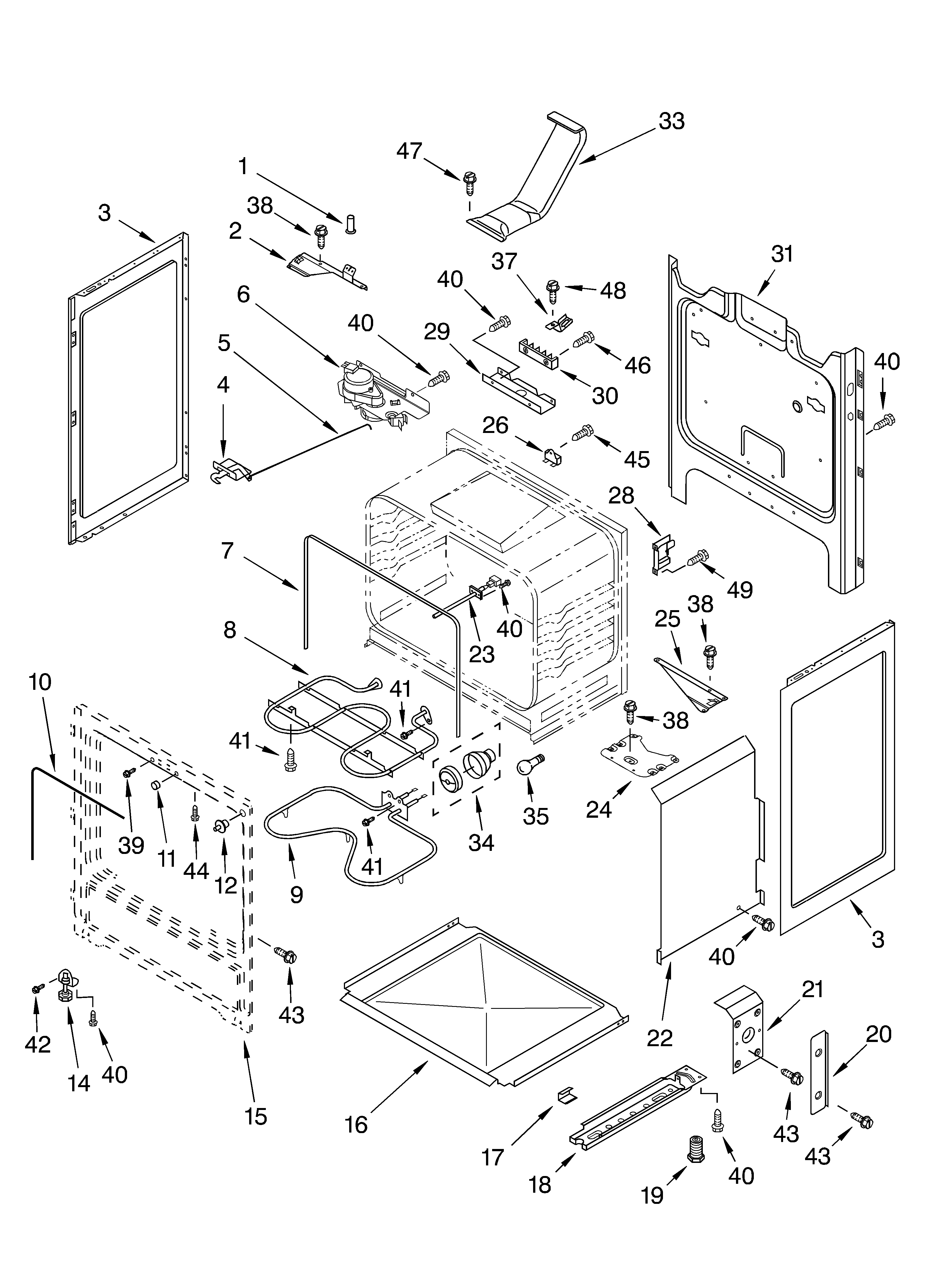 Whirlpool RF390LXKP0 chassis diagram