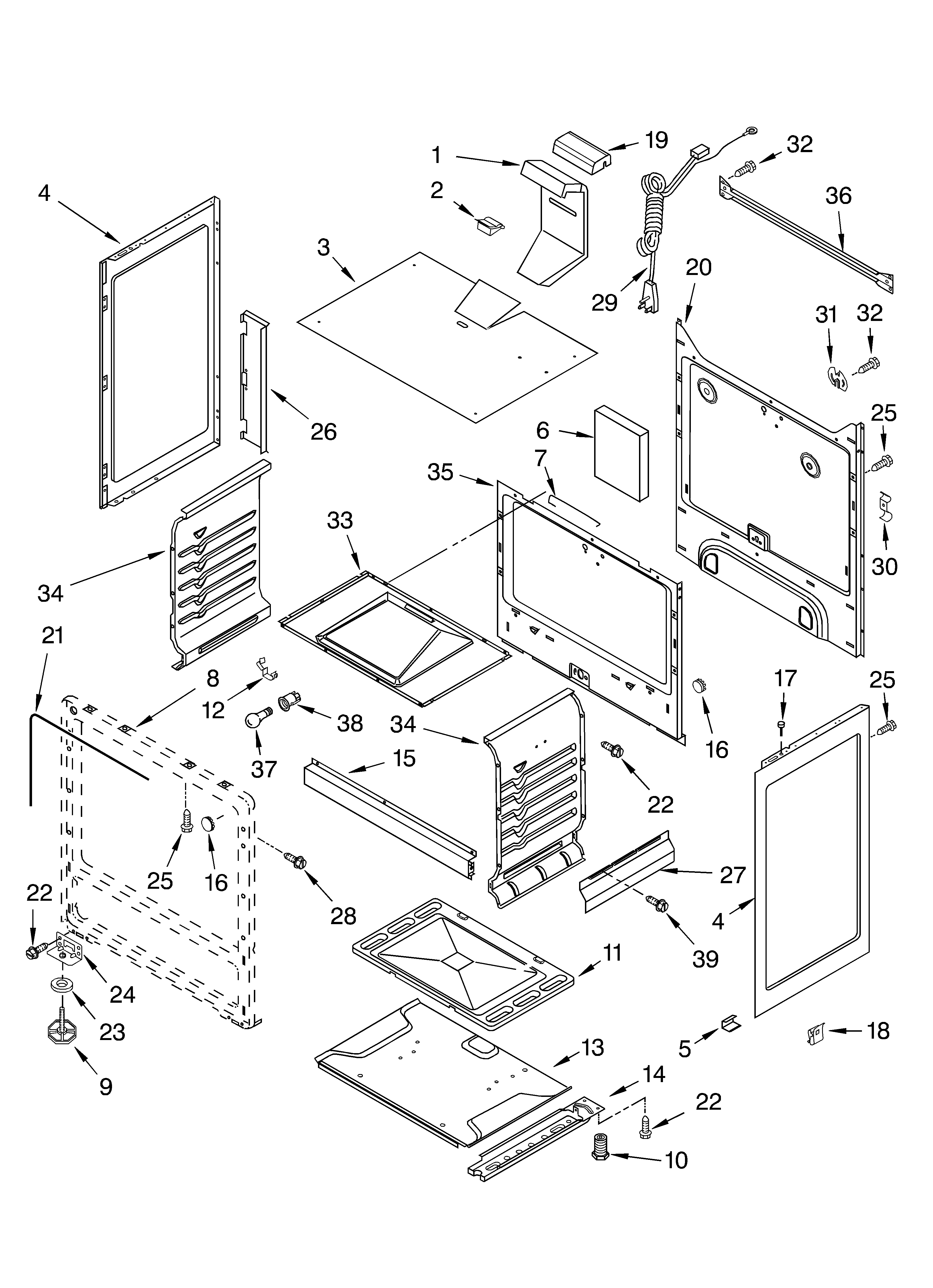 Whirlpool SF310PEKQ0 chassis diagram