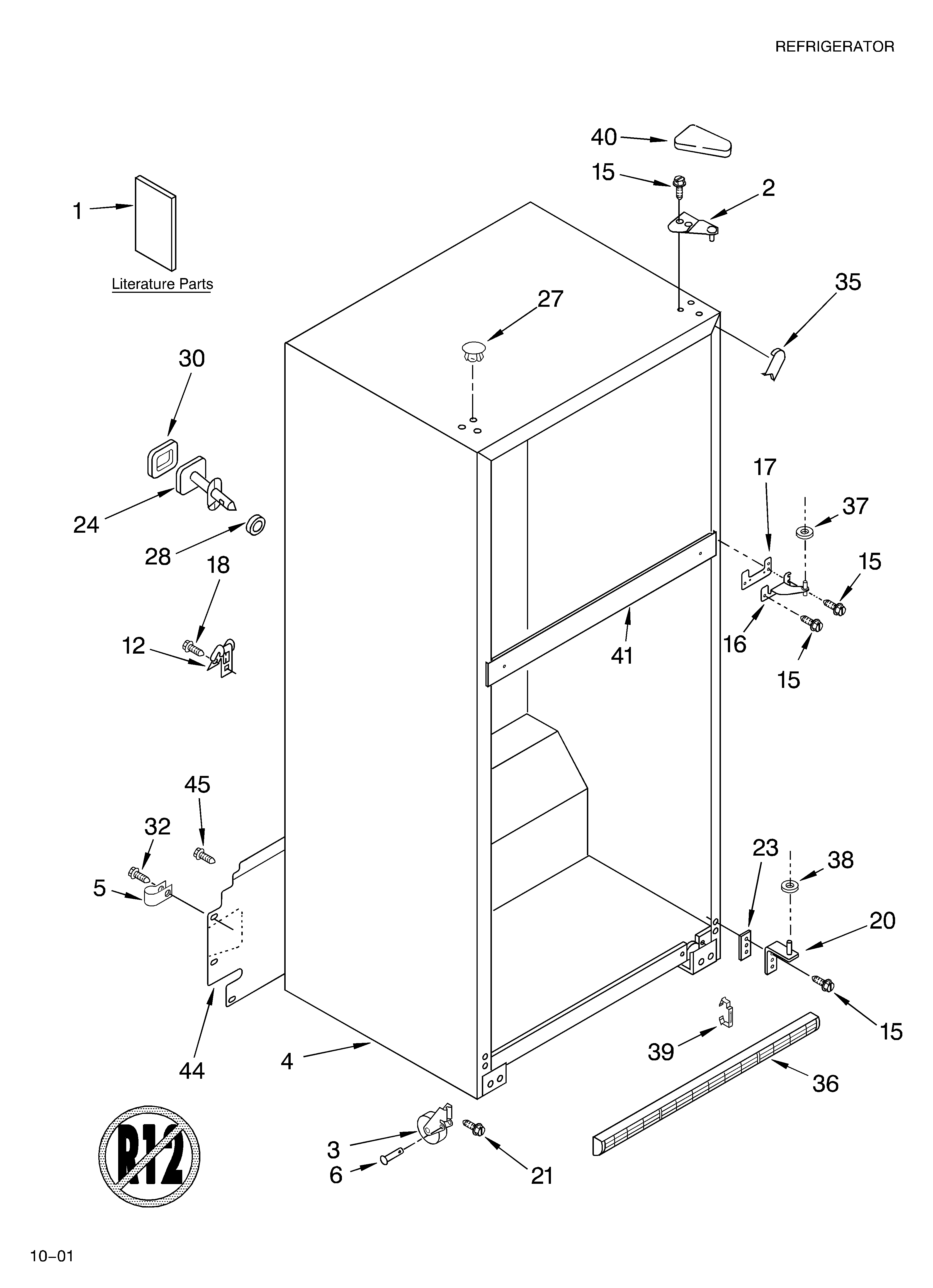 Whirlpool ET8CHKXKT01 cabinet/literature diagram