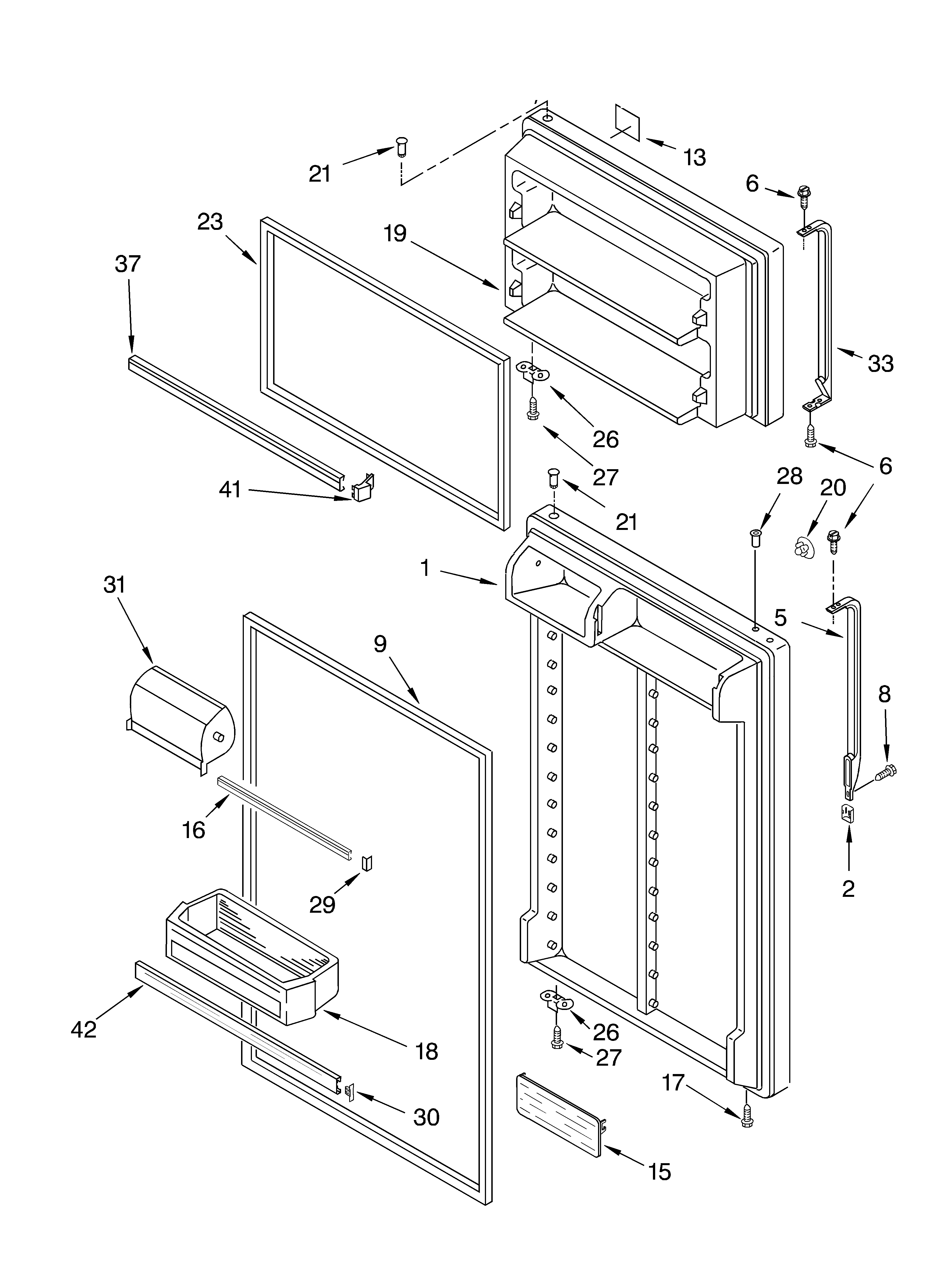 Whirlpool ET8CHKXKT01 door diagram