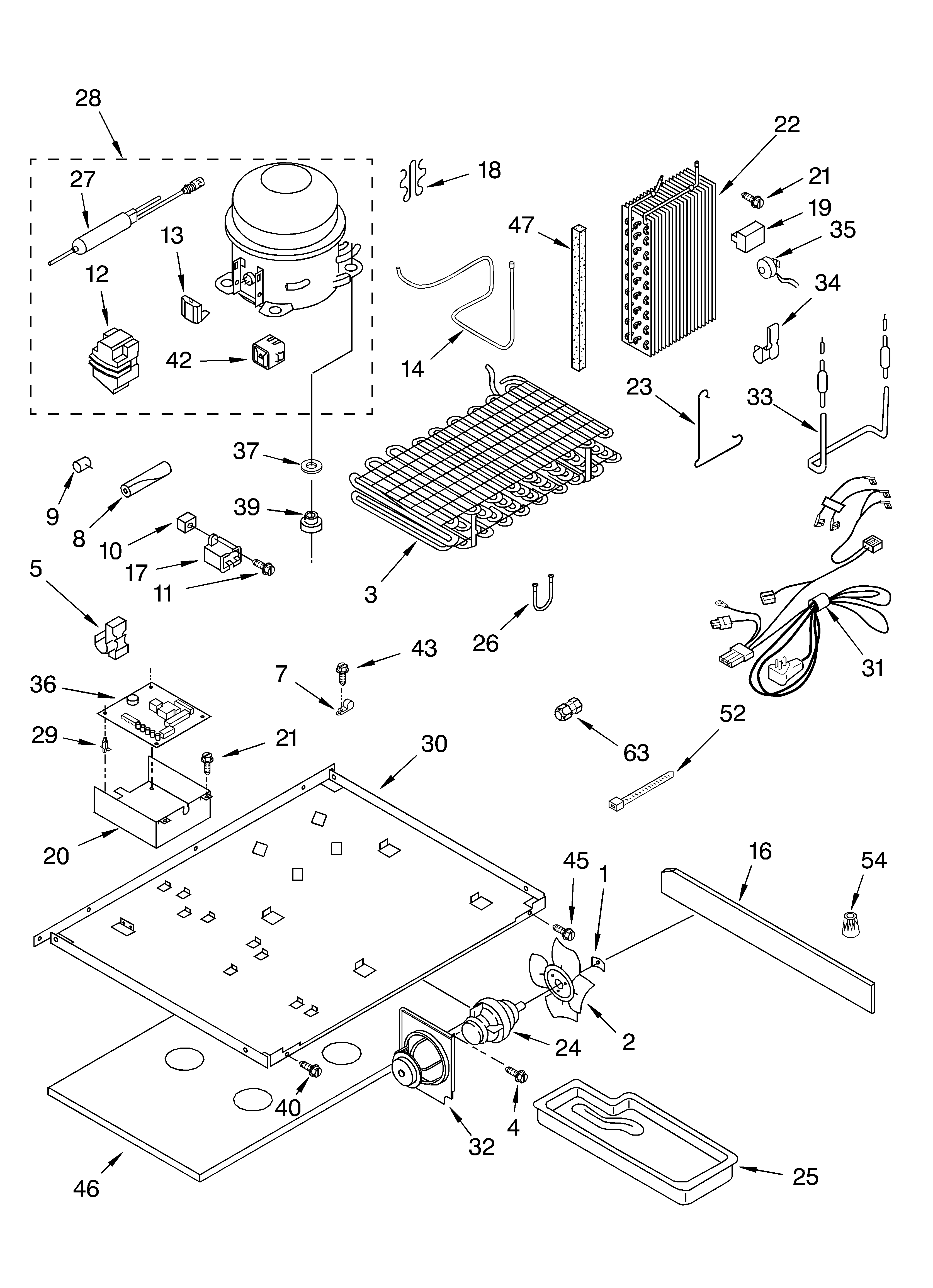KitchenAid KSBS25FJBL00 unit diagram