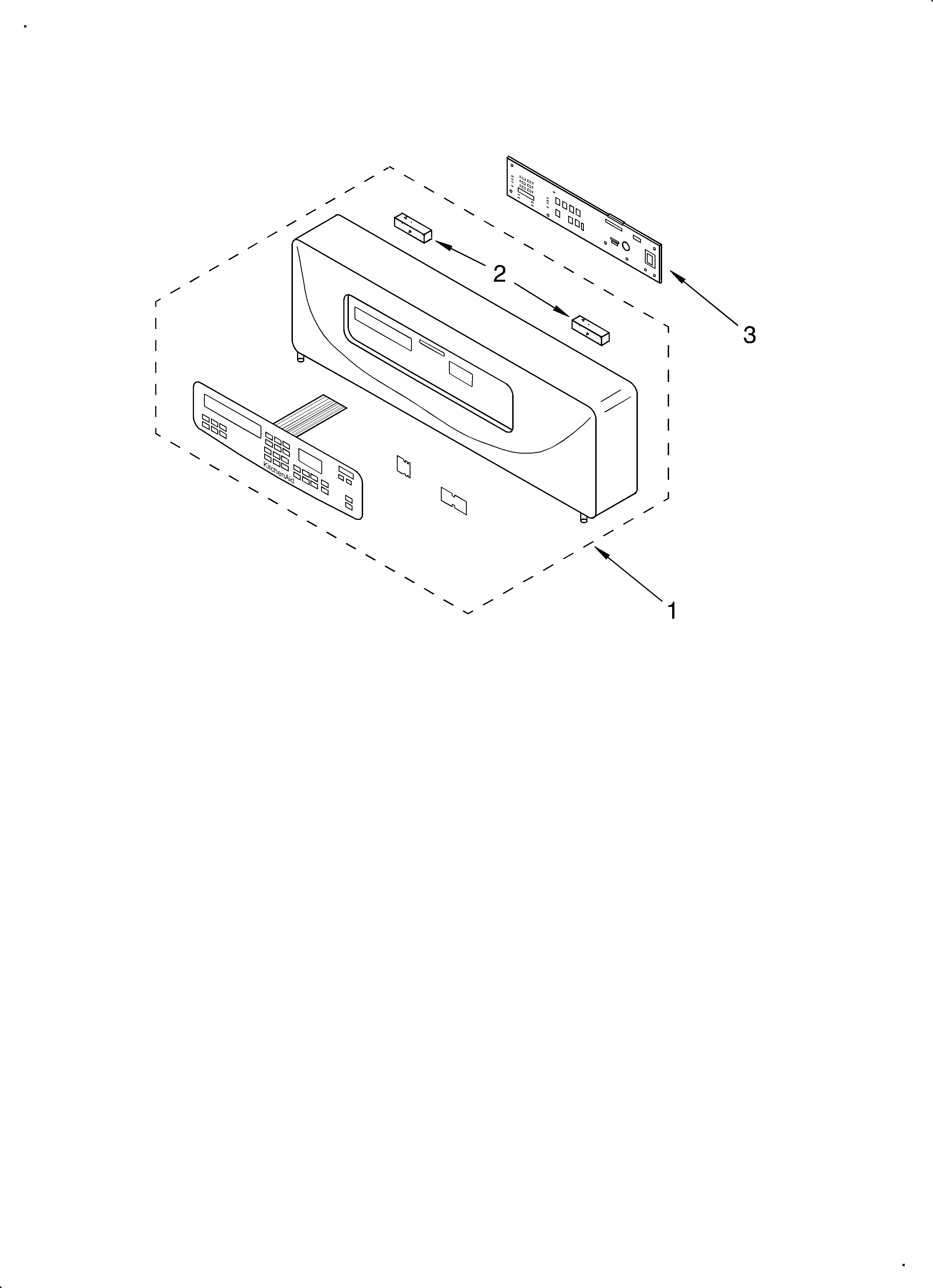KitchenAid KEBI276DWH9 control panel diagram