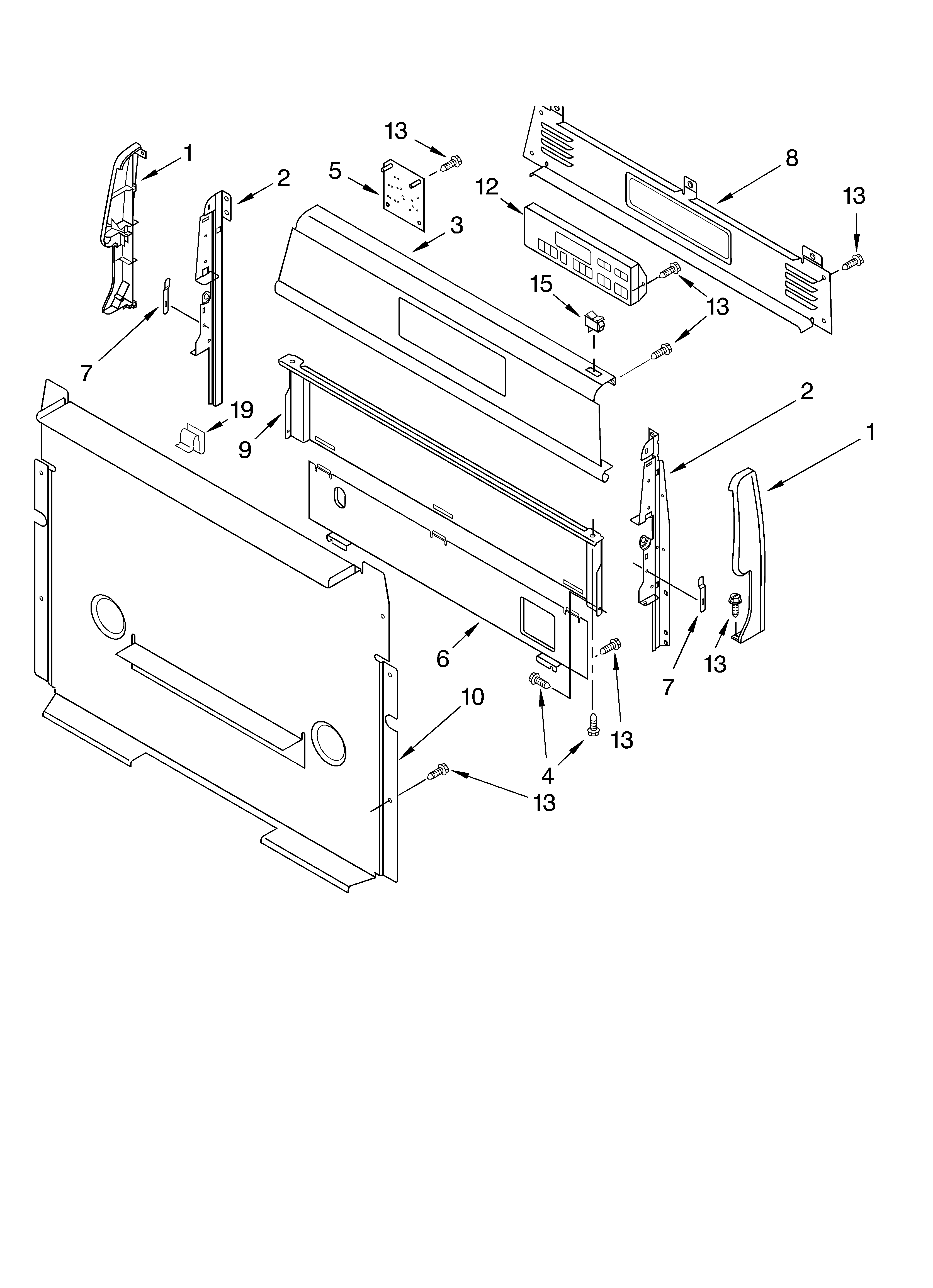 Whirlpool SF367LEKV1 control panel diagram