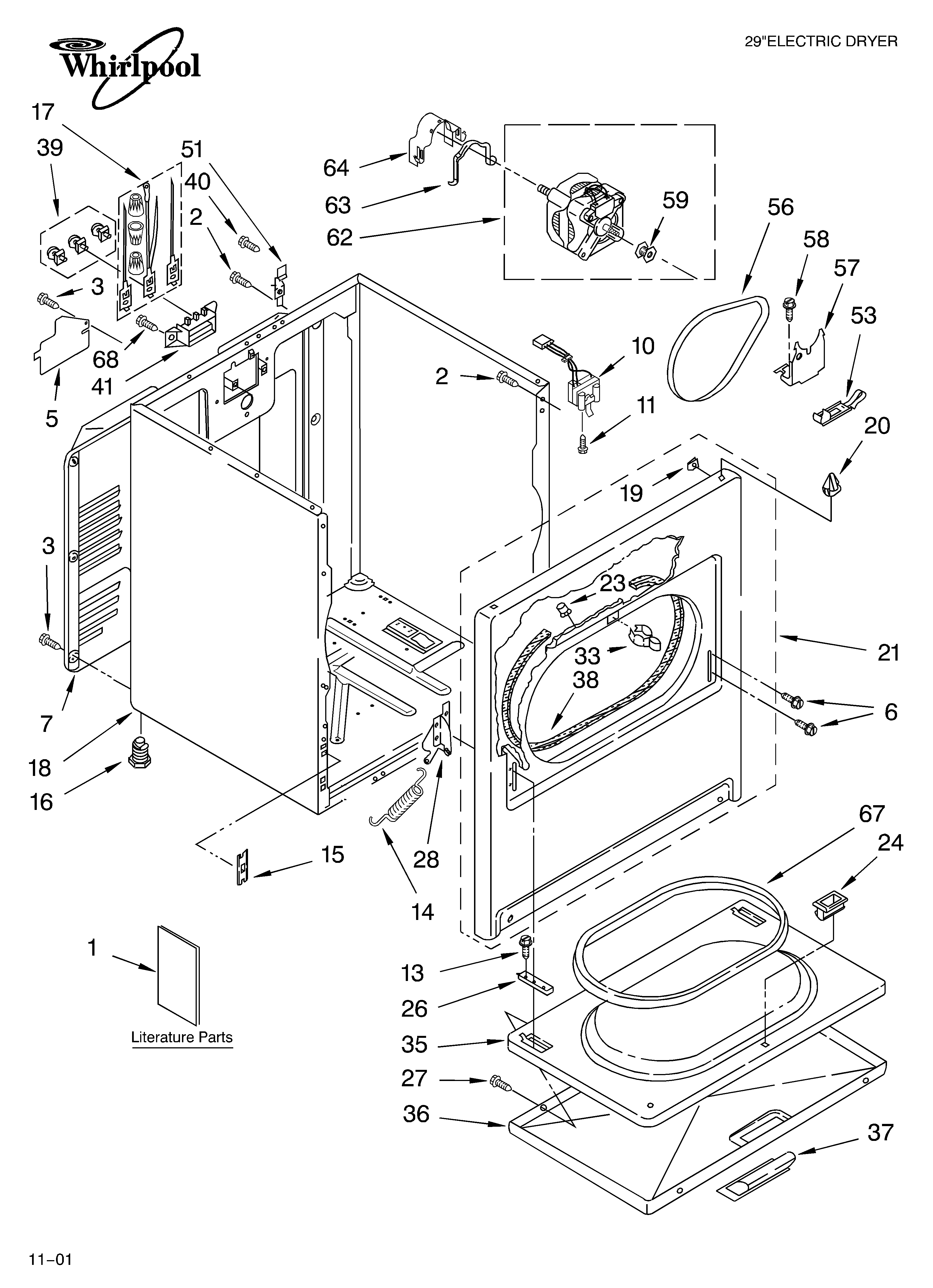 Whirlpool LEQ8000JQ2 cabinet/literature diagram