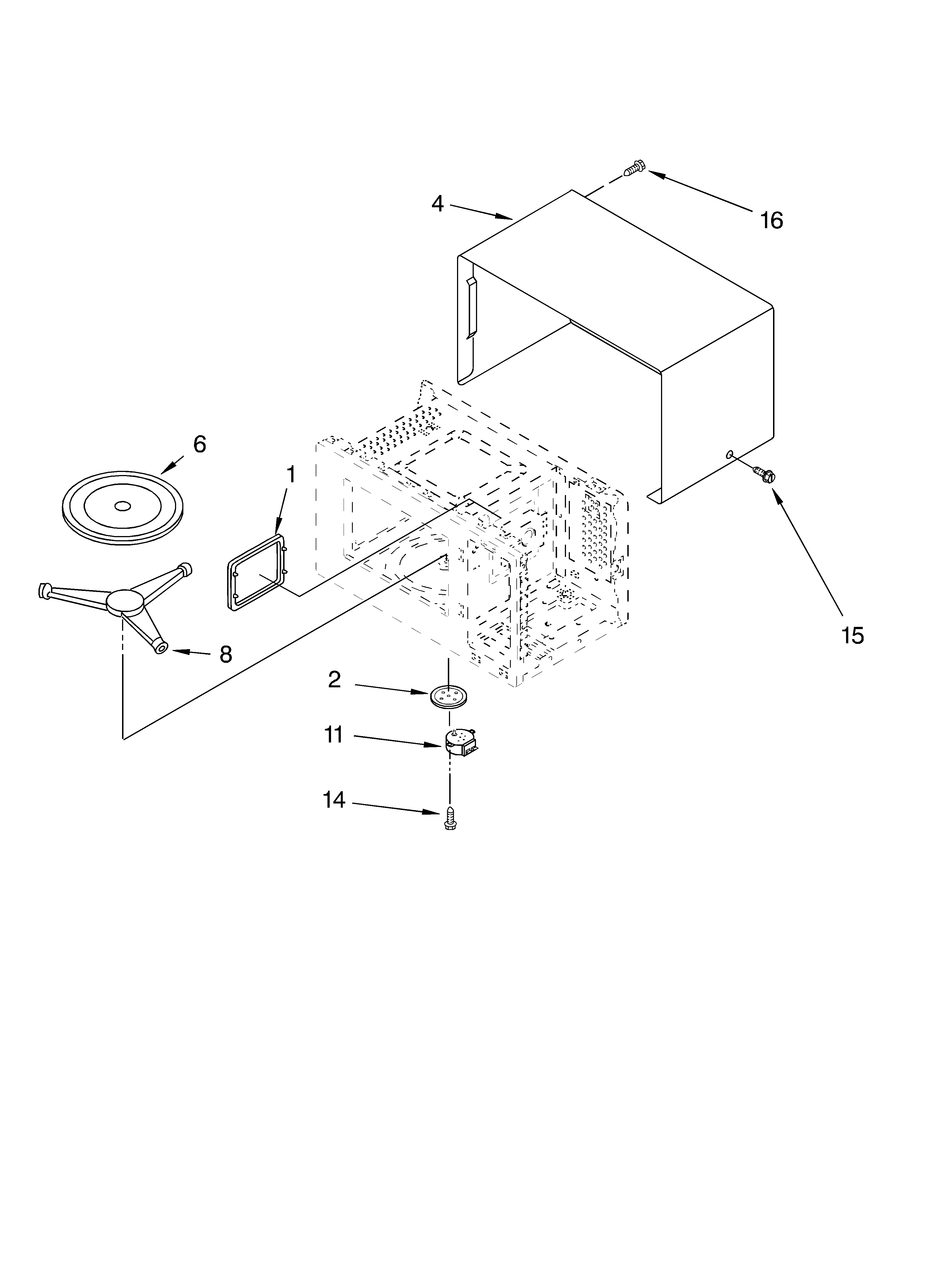 Whirlpool MT4110XKB0 oven cavity diagram