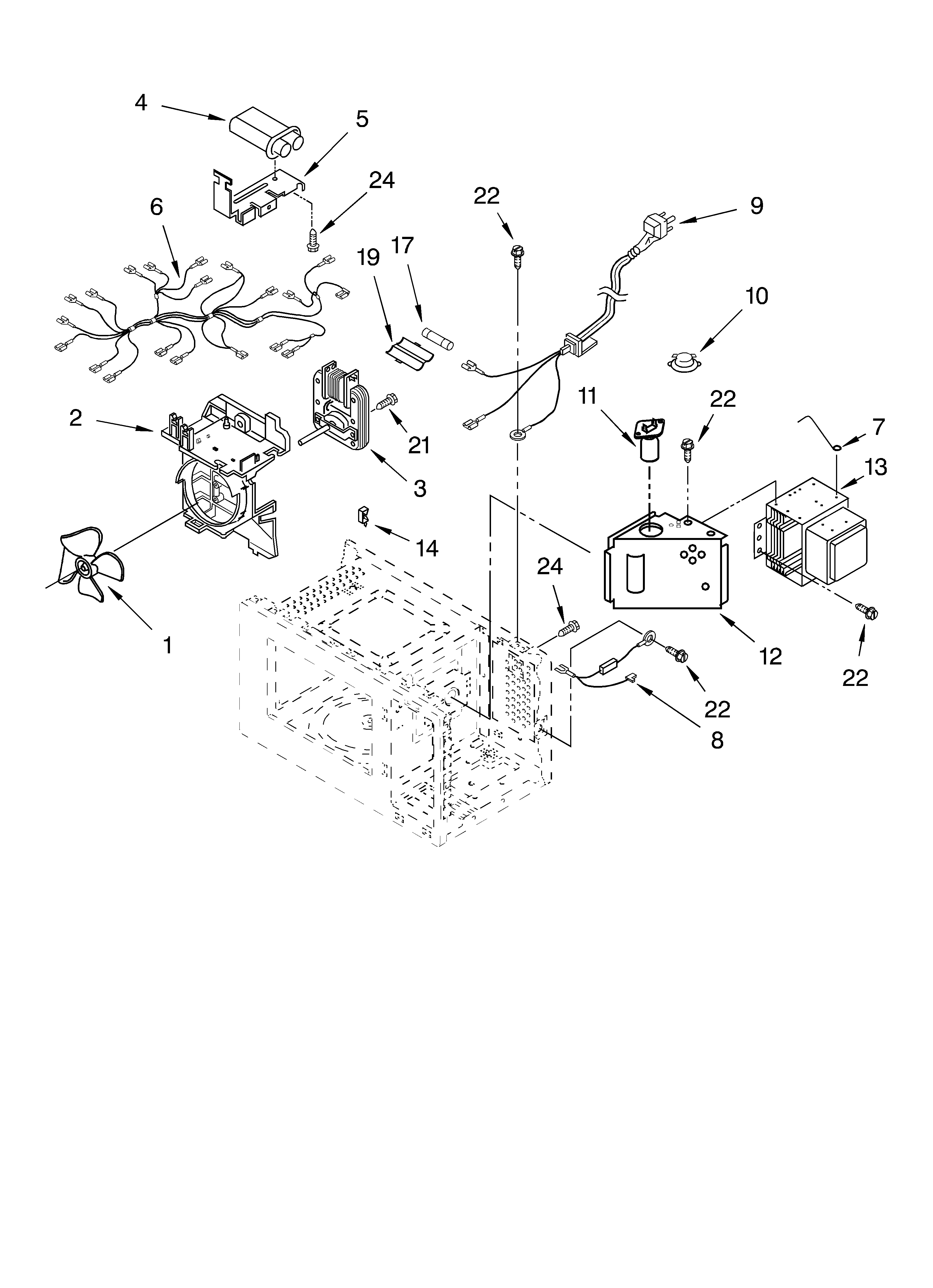 Whirlpool MT4110XKB0 oven interior diagram