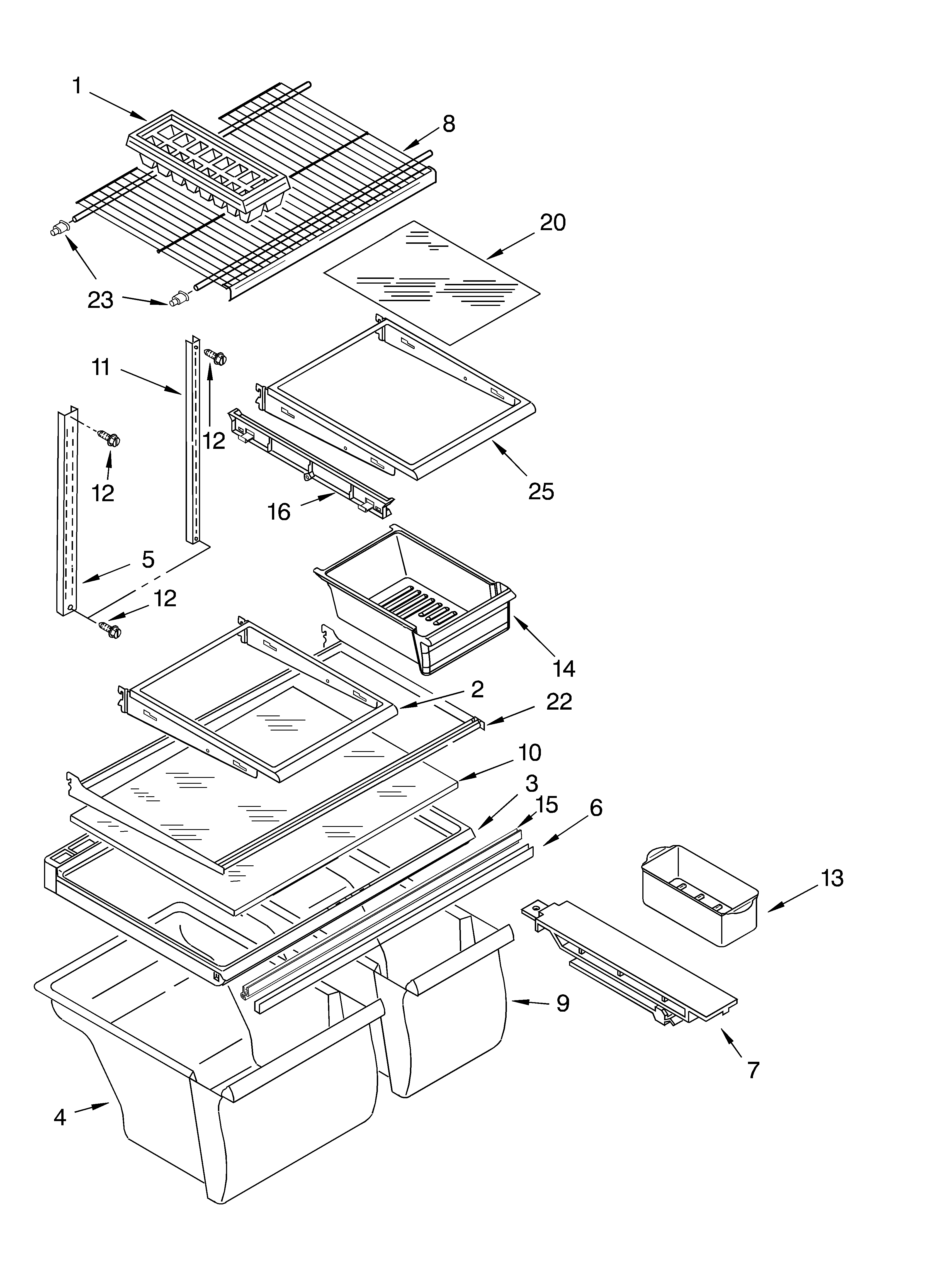 Whirlpool ET9FTKXKT01 shelf/optional diagram