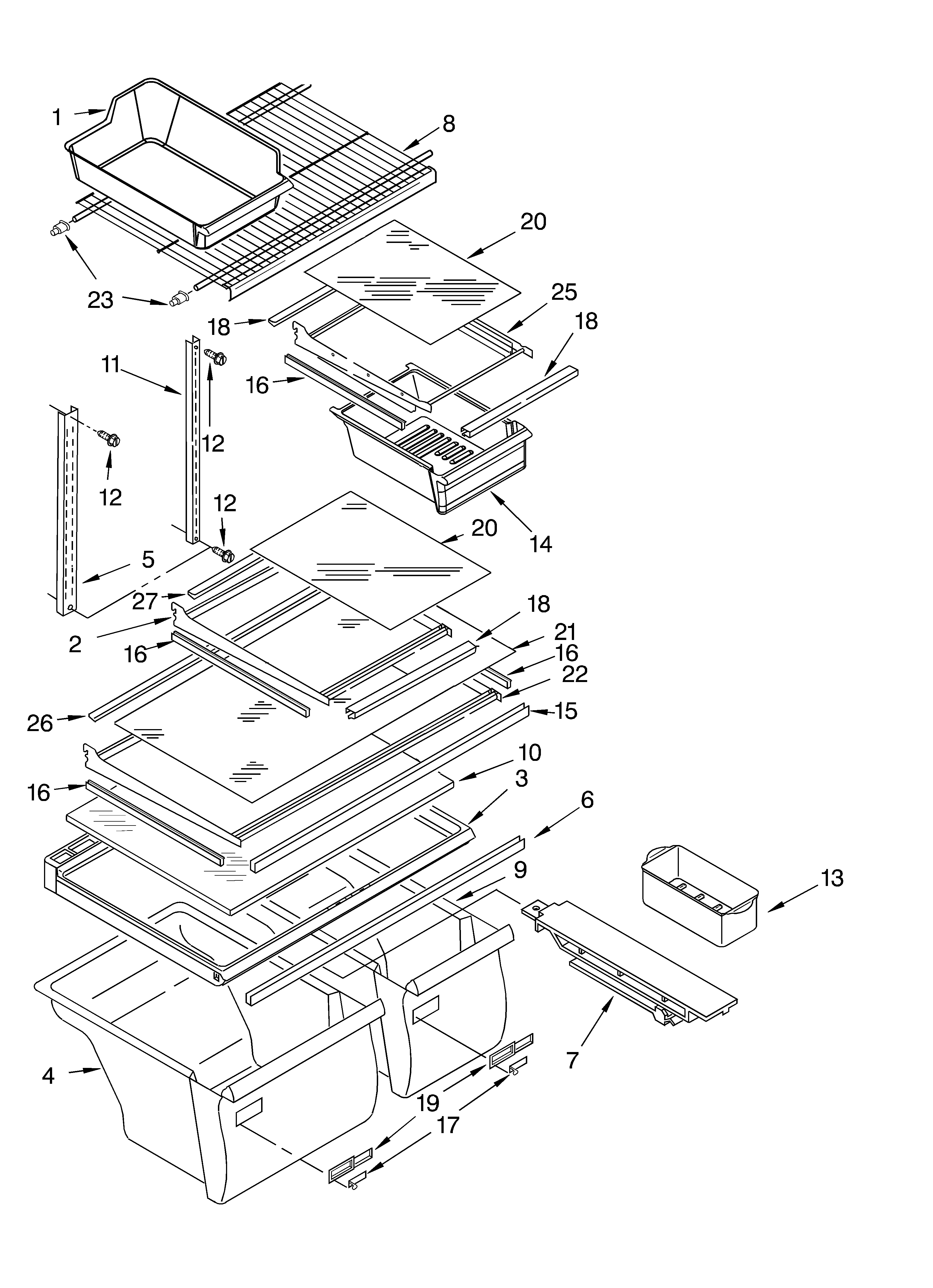 Whirlpool ET8NHMXKT01 shelf/optional diagram