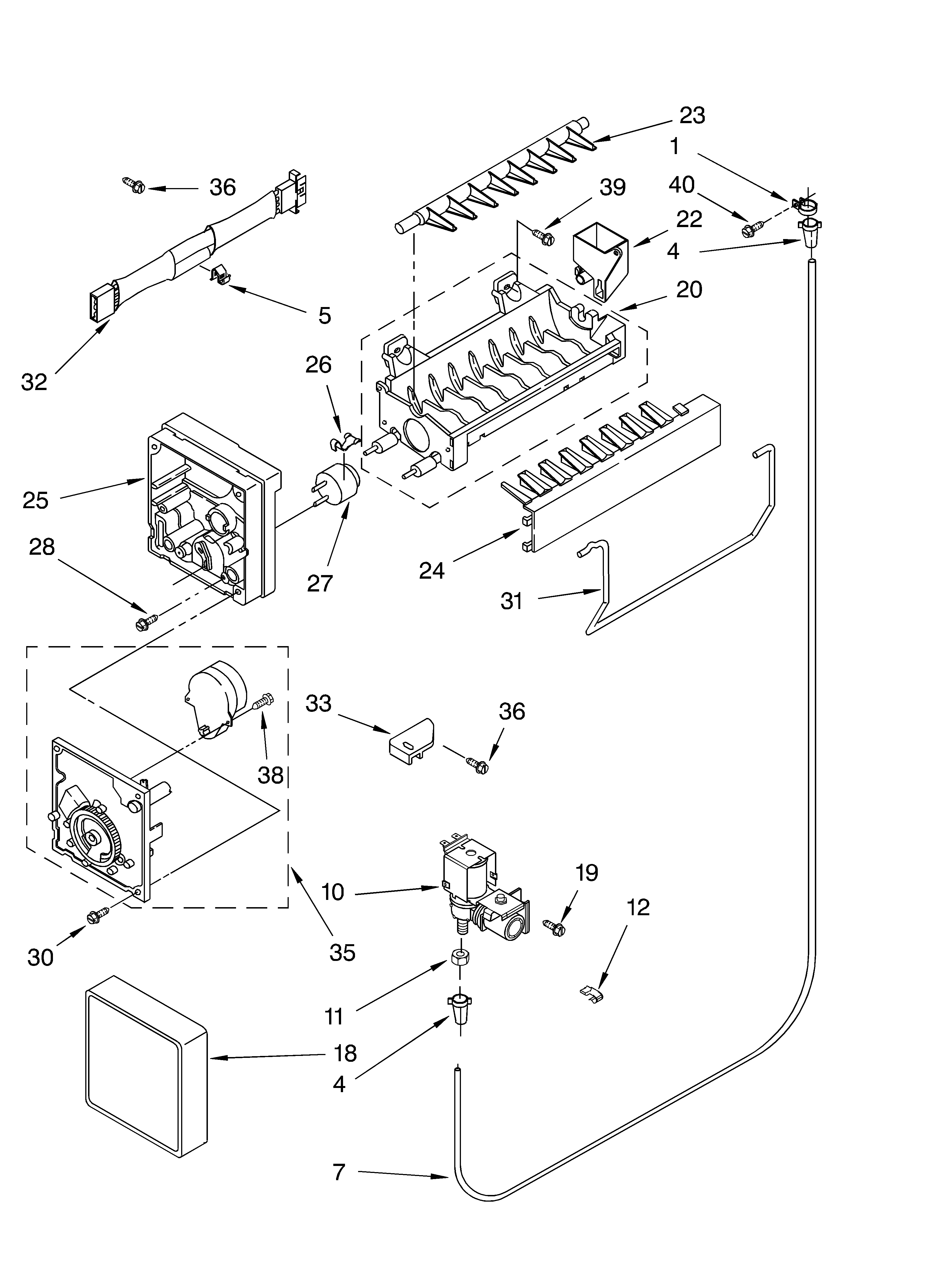 Whirlpool ET8CHMXKB01 ice maker/optional diagram