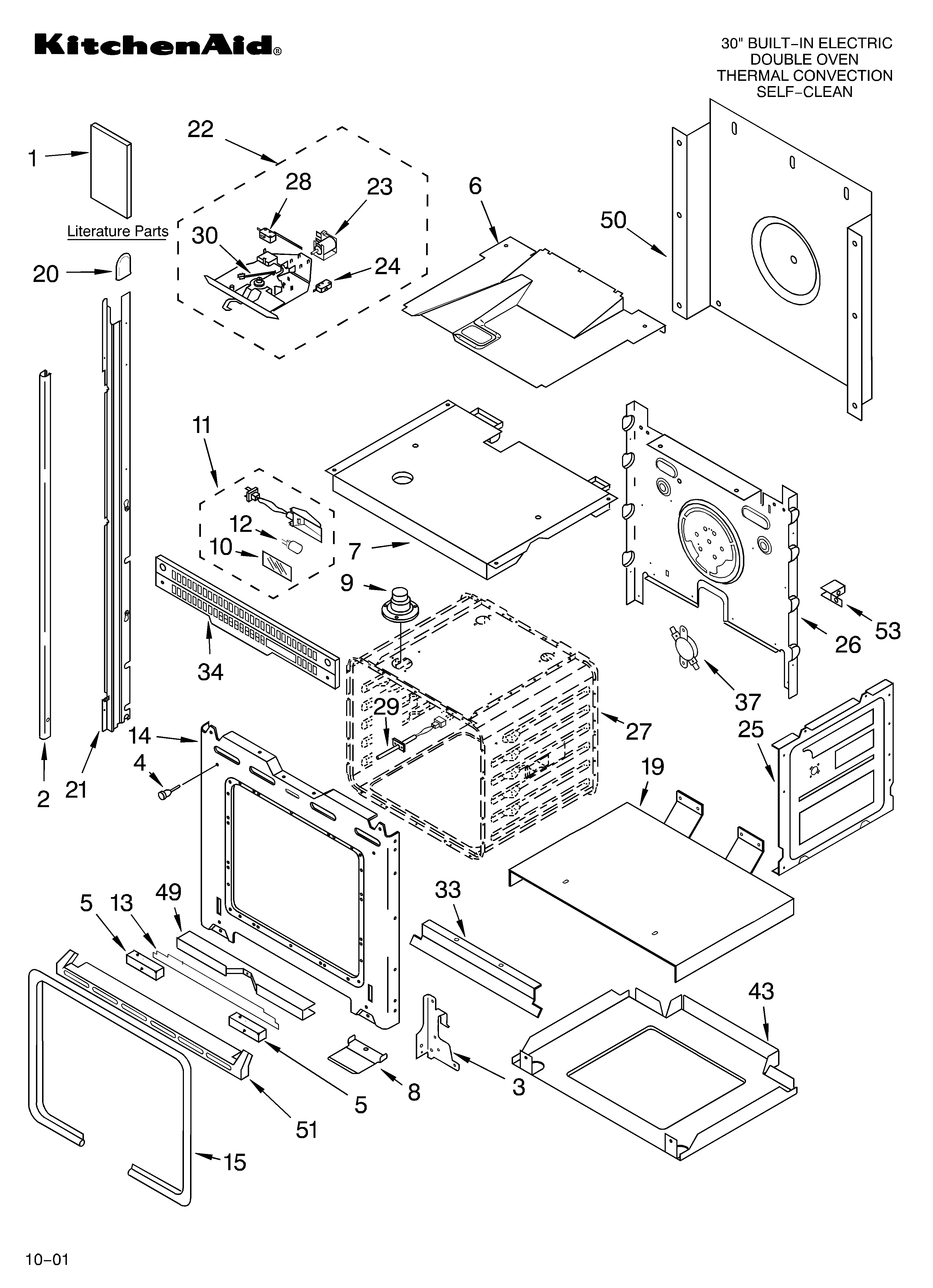 KitchenAid KEBC206KBL1 oven/literature diagram