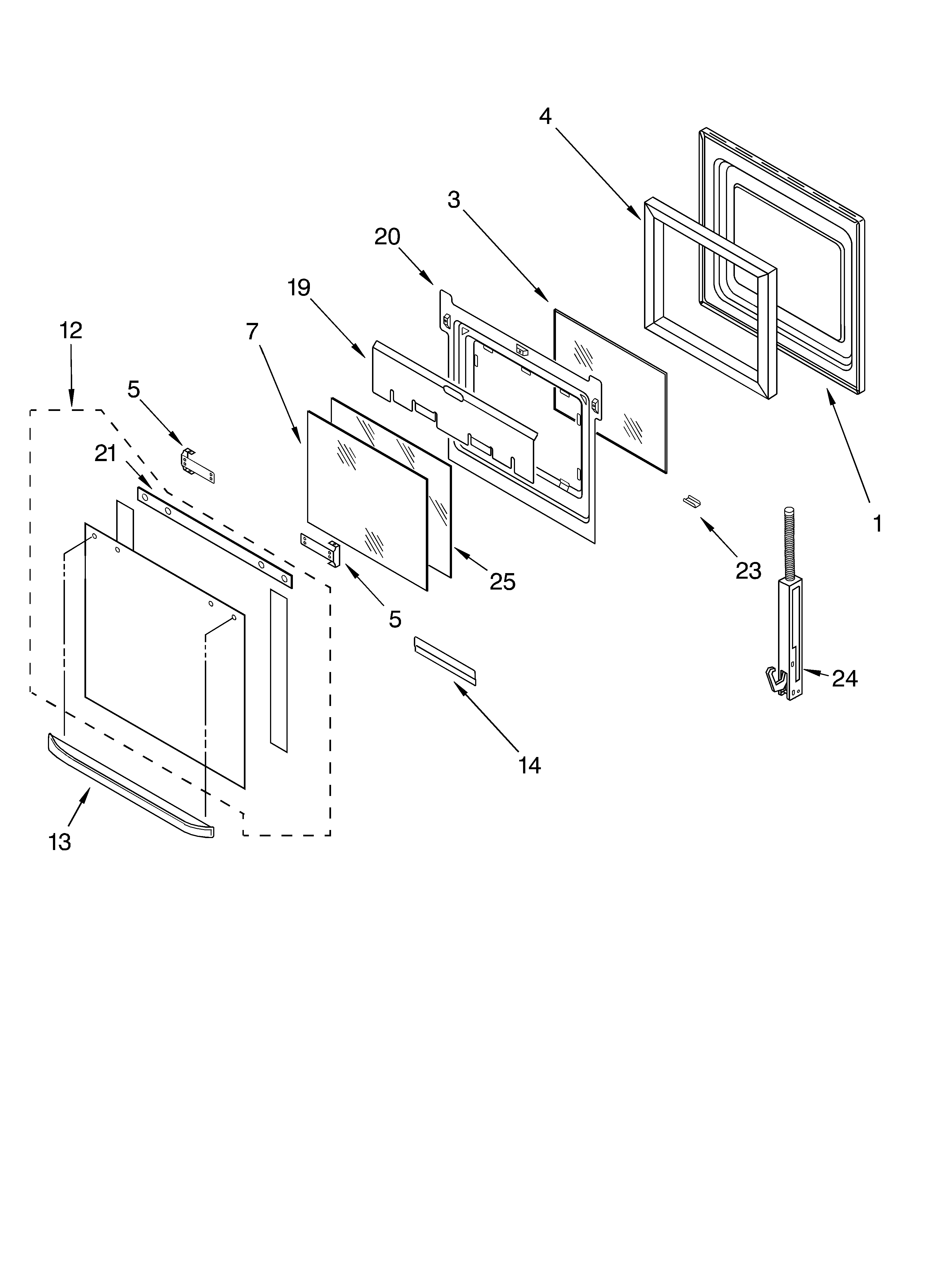 Whirlpool GBD277PDQ8 oven door diagram